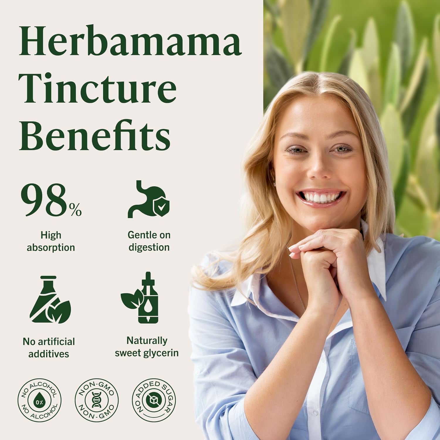 HERBAMAMA Olive Leaf Tincture - Vegan Immune Support with Oleuropein Olive Leaf Extract Liquid Drops - Non-GMO, Alcohol & Sugar-Free Oleuropein Supplement, 42-Day Supply - Image 5