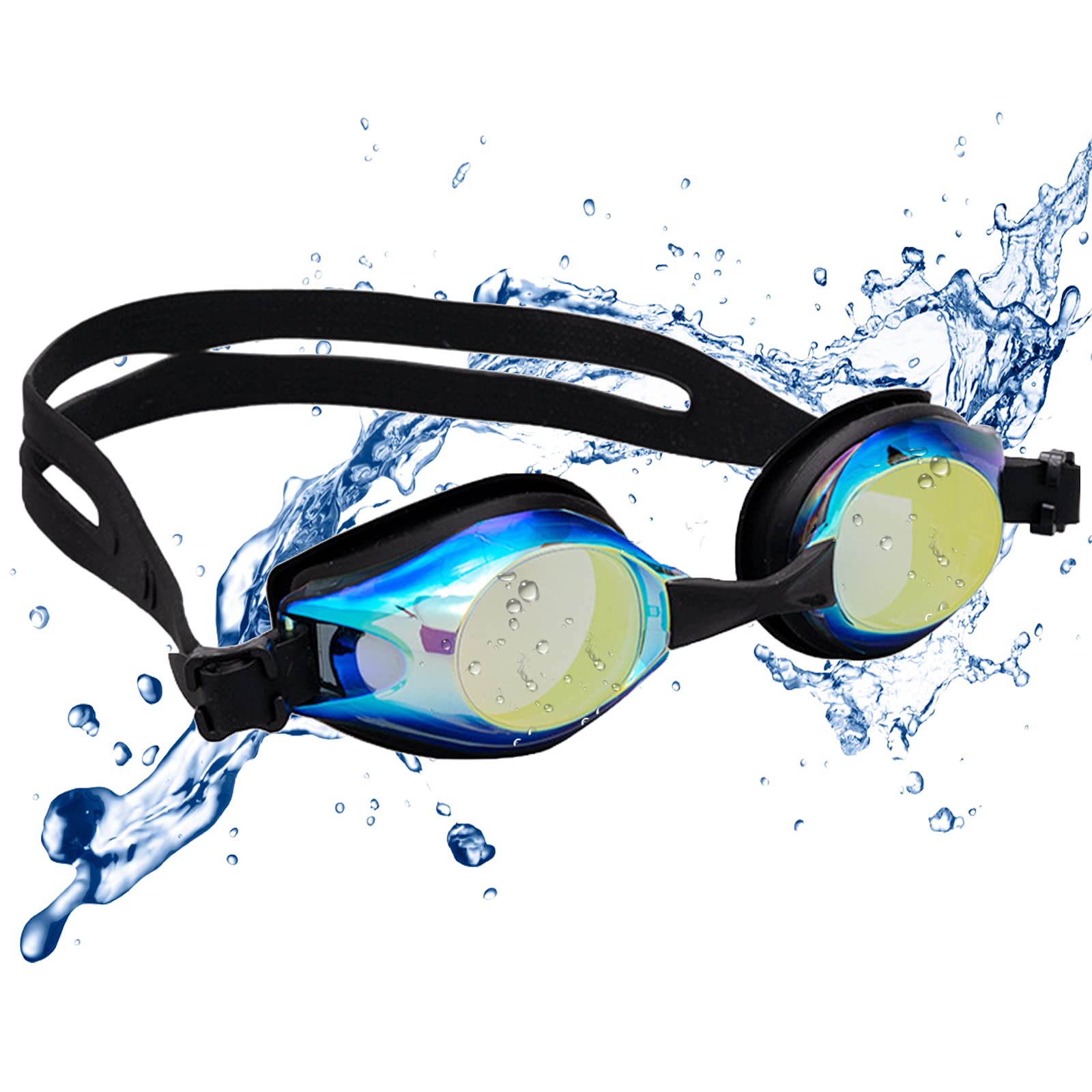JINPXI Gafas de Natación,Gafas Piscina Hombre Antiniebla,Gafas para Nadar Protección UV,Gran Angulo de Visión, Lentes HD Silicona Ajustables,Gafas de Buceo para Mujer, Hombre, Adultos y Niños 13+