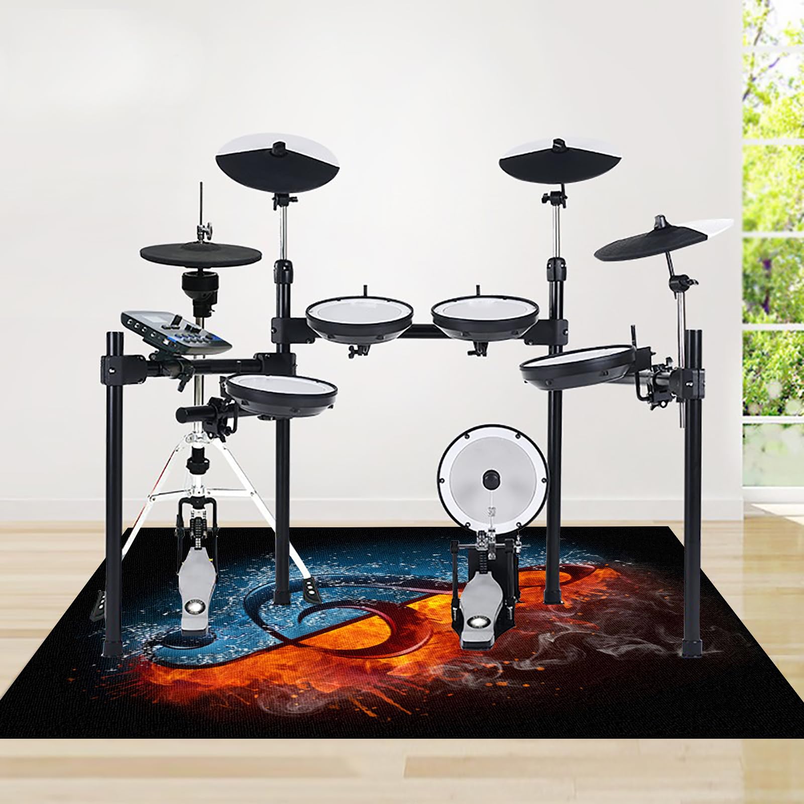 Schallschutz Teppichmatte - Trommel Teppiche Drum Teppich - Drum Rug rutschfeste Drum Matte für Akustik Schlagzeug Drum Kits Bass Drum Elektronisch Snare Klavier Musikinstrumente Teppich 180 x 140 cm