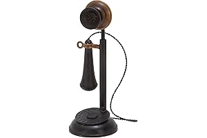 13"" Black Victorian Corded Telephone Sculpture - Tabletop Sculpture - Victorian Decor...