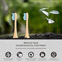 Vista 6 de Cabezales de cepillo de dientes eléctrico de bambú, cerdas suaves a base de plantas, cabezales de repuesto para cepillos de dientes eléctricos