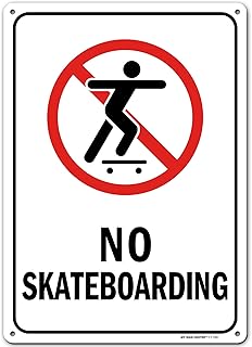 No Skateboarding Sign, 10x14 Inches, Rust Free .040 Aluminum, Fade Resistant, Made in USA by My Sign Center