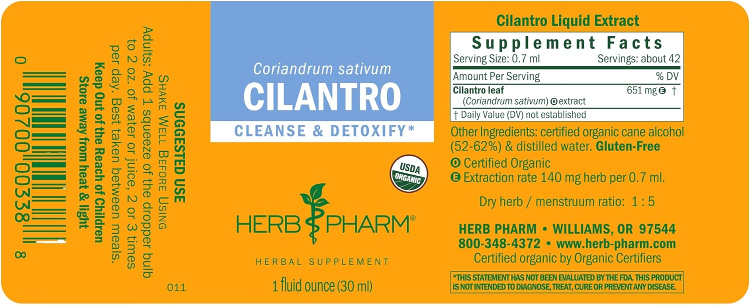 Herb Pharm Certified Organic Cilantro Extract for Cleansing and Detoxification Support - 1 Ounce - Image 8