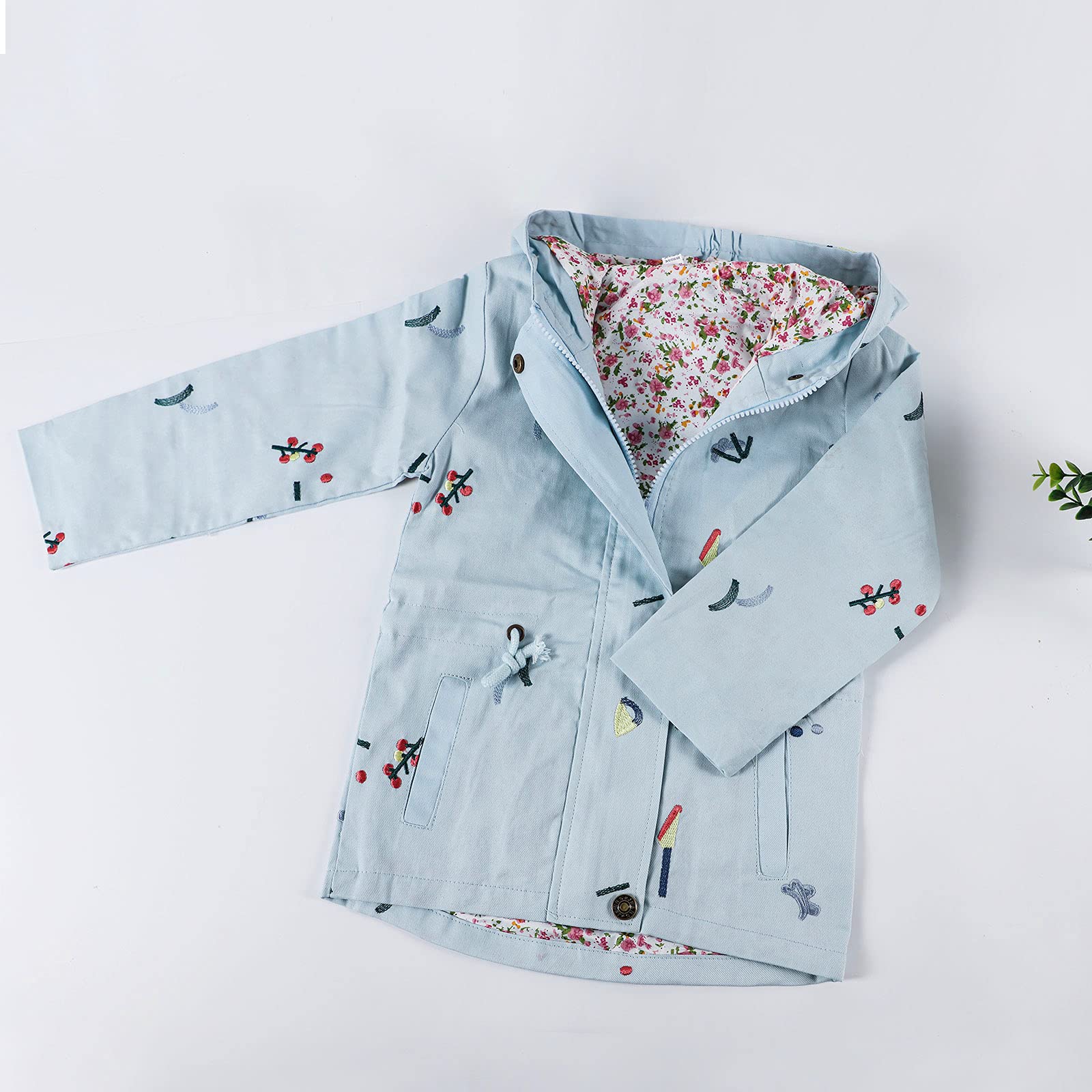 Chaqueta de Primavera para Niñas Chaqueta con Cordón para Otoño con Estampado