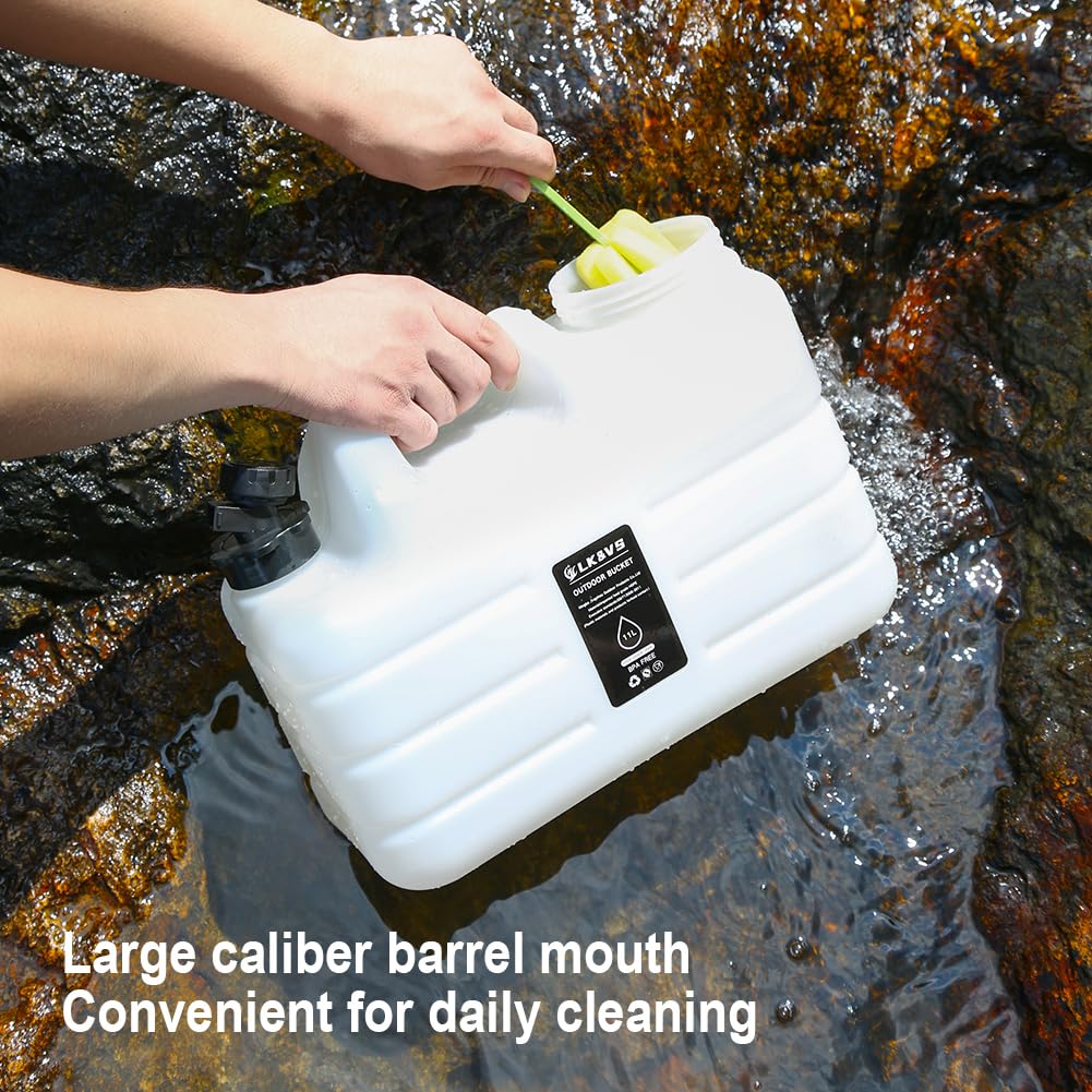 Starnearby Bidon d'eau avec Robinet 12L, Réservoir d'eau Potable, Jerrican Eau Camping, Conteneur d'eau sans BPA pour Camping, Randonnée, Barbecue, Pêche, Véhicule (11L Blanc)