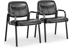 Sweetcrispy Set of 2 Sweet Crispy PU Leather Guest Office and Waiting Room Chairs