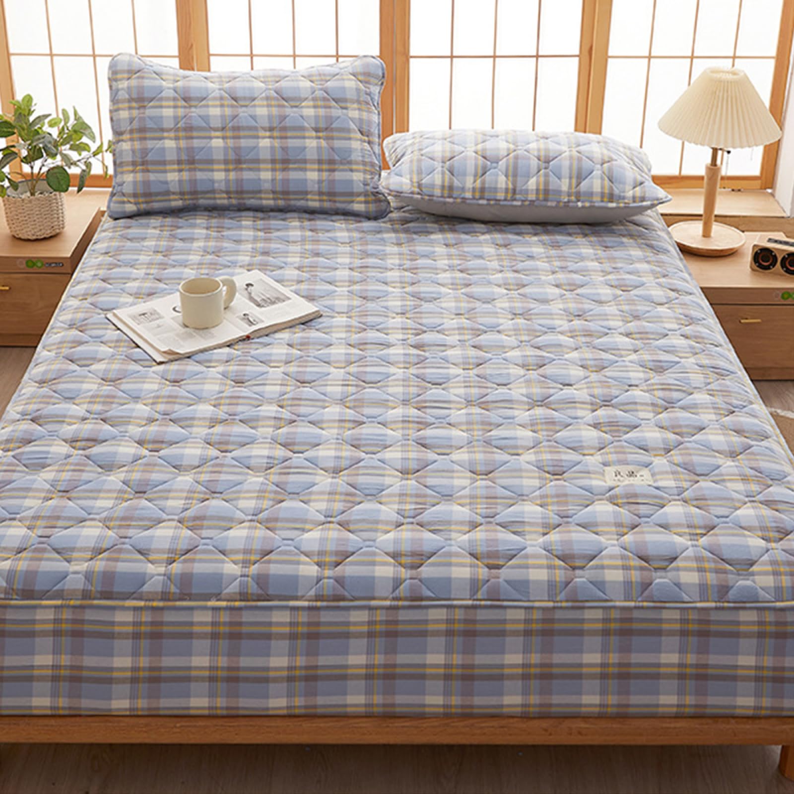 Protège-Matelas 180x200,Drap-Housse Housse de Matelas matelassée épaisse Coussin de Protection de lit pour Enfants Adultes