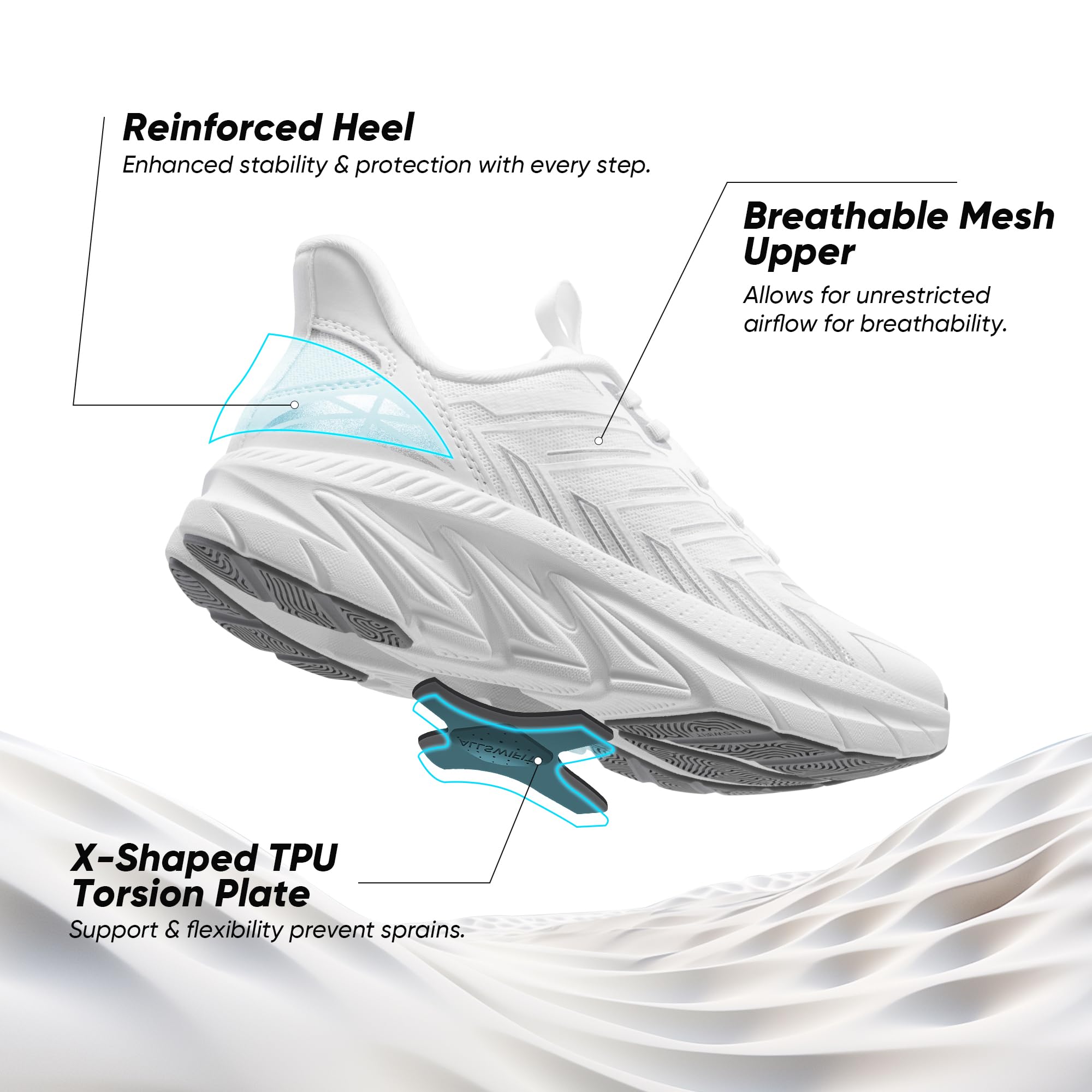 ALLSWIFIT Zapatillas Mujer Caminado Zapatos Deportivos Comodos Transpirables y Antideslizantes con Suela Absorción de Impactos