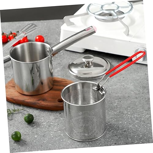 Miniatura 2 de 1 juego de sartén para pasta, cesta para hervir la cocina, colador de cocina, olla de vapor con tapa, olla con canasta, canasta de alambre para