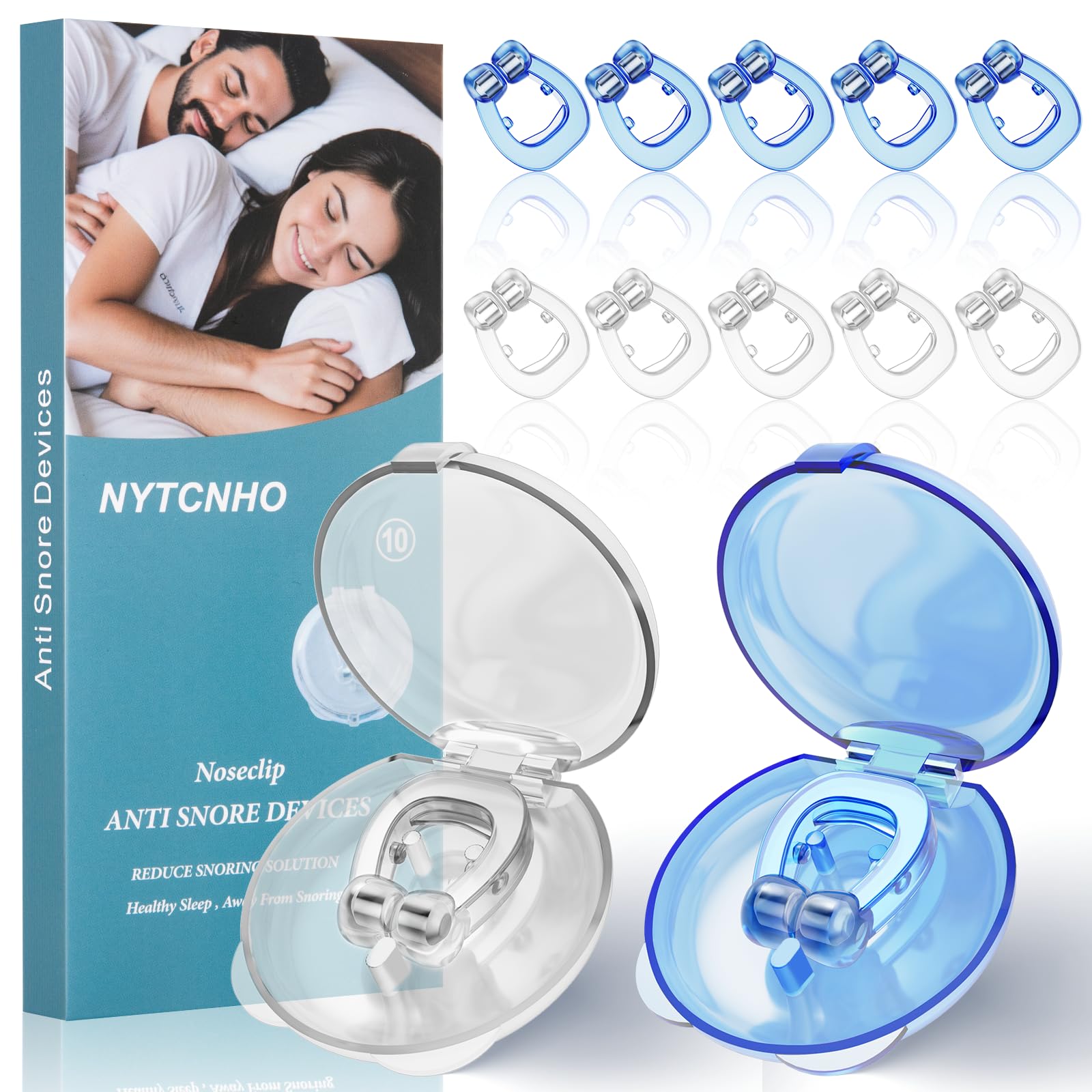 NYTCNHO Anti Snoring Device-Magnetic Anti Snore Nose Clip Silicone Stop Snoring Solution Reusable Sleep Aid Snore Stopper Nasal