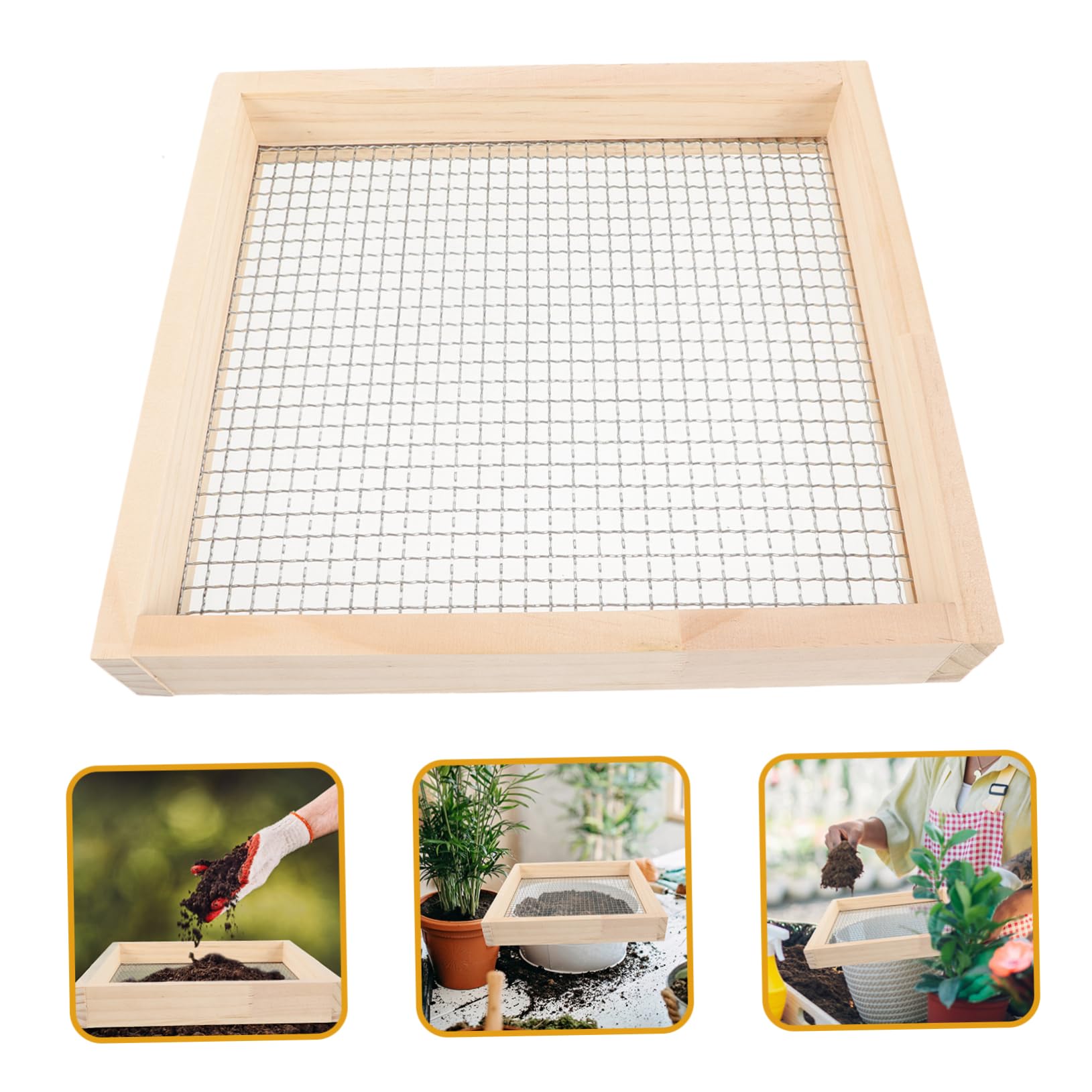 Toyvian Sieve pour Jardin Écran de Filtration Pratique pour Sol Graviers Outil de Jardinage Durable Multifonctionnel