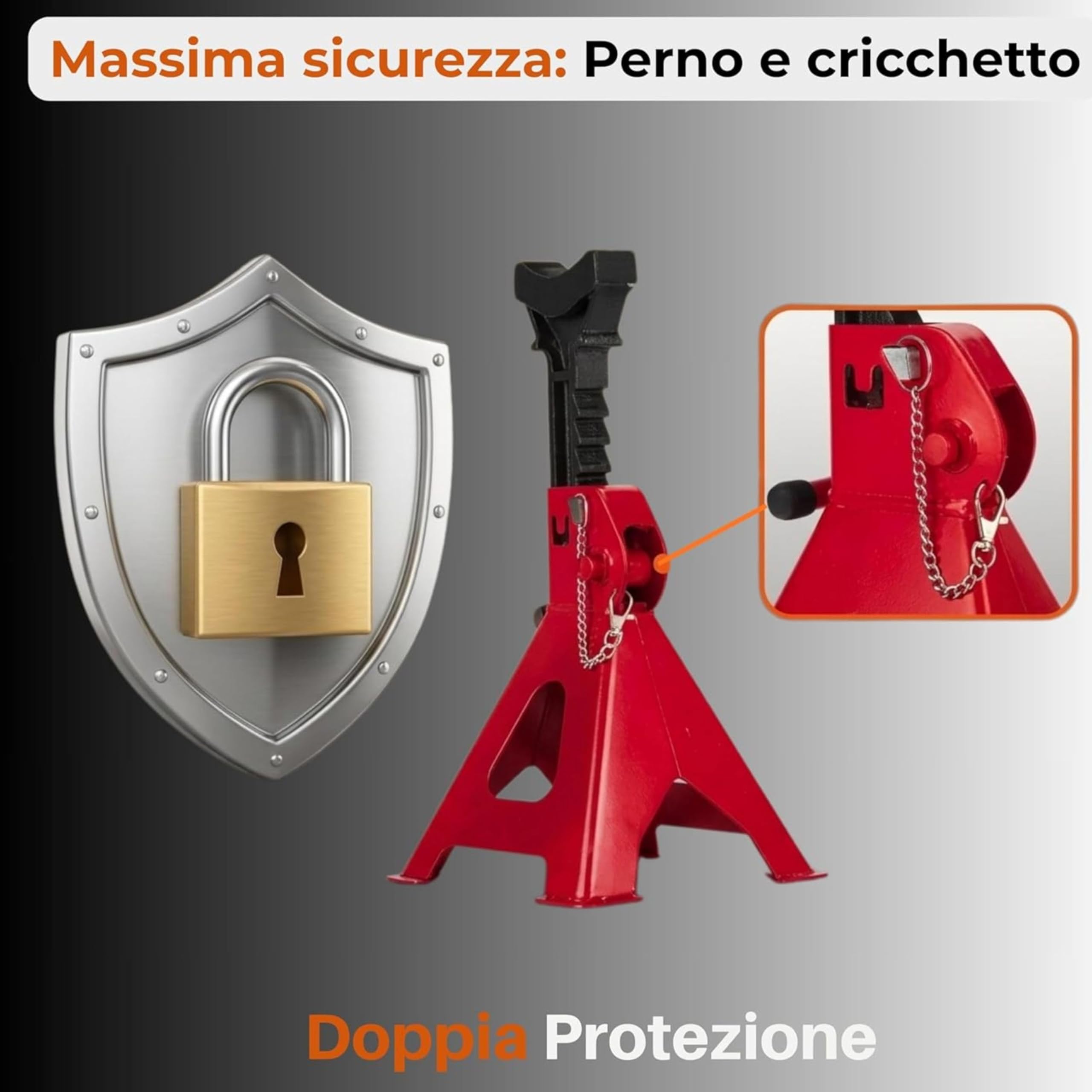Yasta Cric Idraulico per Auto 2 Tonnellate a Carrello + Coppia Cavalletti Auto 3 Tonnellate Regolabili, Martinetto Sollevatore Professionale per Officina, Set 3 Pezzi