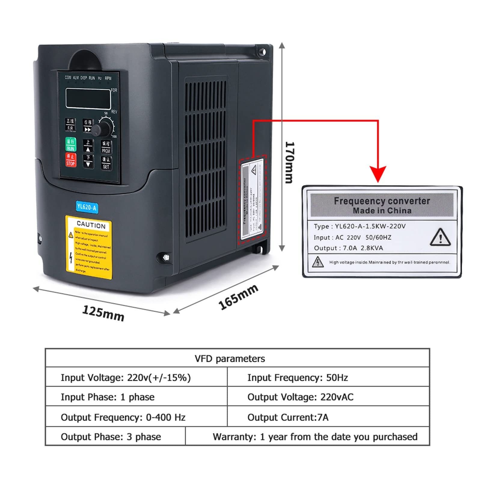 Máquina de Grabado, Kit de motor husillo cuadrado refrigerado por aire CNC 2.2kw Husillo + Inversor .2KW + Motor pinza ER20(HY Inverter)