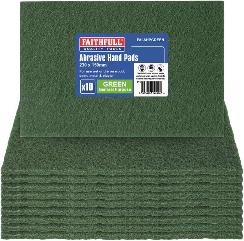 FAIAHPGREEN General Purpose Hand Pad 230 x 150mm - Green (Pack of 10), FAIAHPGREEN