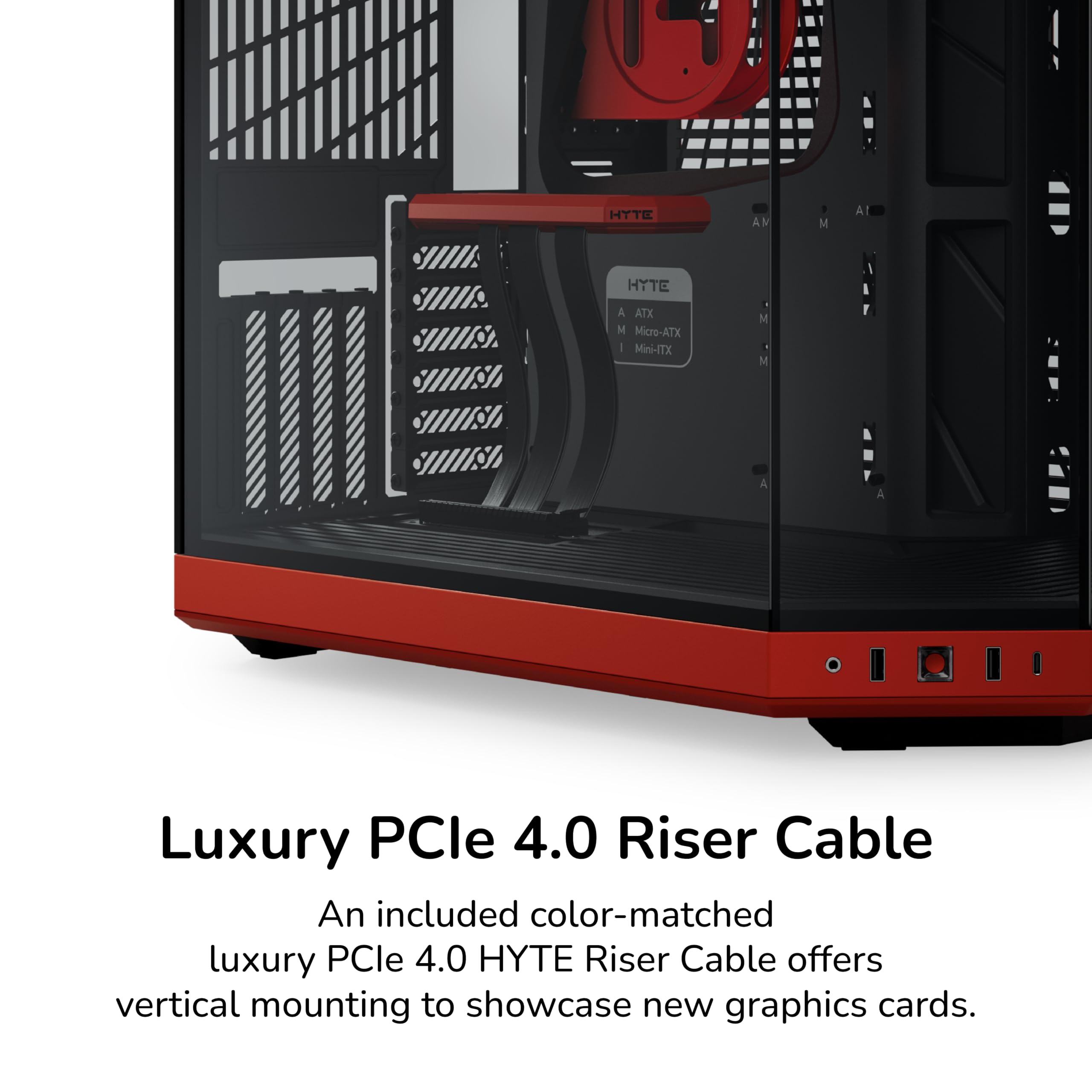 HYTE Y70 Ulepszona nowoczesna estetyczna dwukomorowa obudowa komputerowa Mid-Tower ATX z panoramicznym szkłem hartowanym, kabel PCIE 4.0 w zestawie, czerwona (CS-HYTE-Y70-BR)