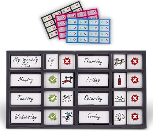 Tabla de lista de verificación personalizable, rastreador de hábitos y tabla de tareas para niños y adultos. Mantente organizado con rutinas