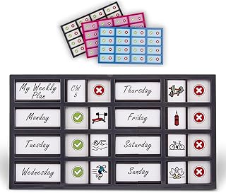 Customizable Checklist Board, Habit Tracker, and Chore Chart for Kids and Adults | Stay Organized with Daily Routines, Fitness, Self-Care, and Pet Care, For Fridge & Hang On Wall (Grey)
