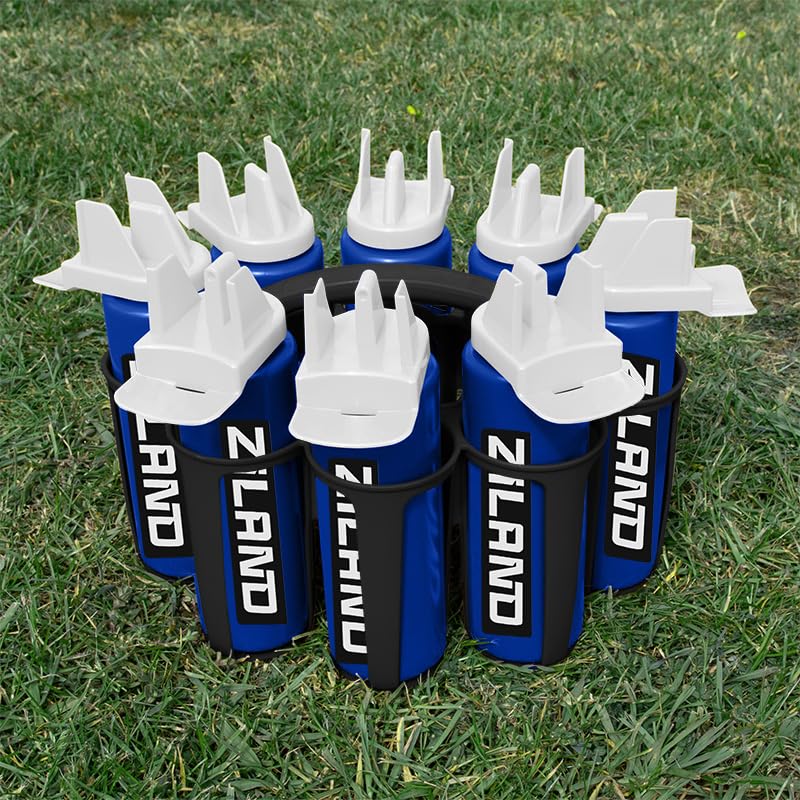 Ziland Hybrid Water Bottle Set- (8 x 1 Litre Bottles 1 x Carrier)(Blue/White - Black Carrier) — image 1