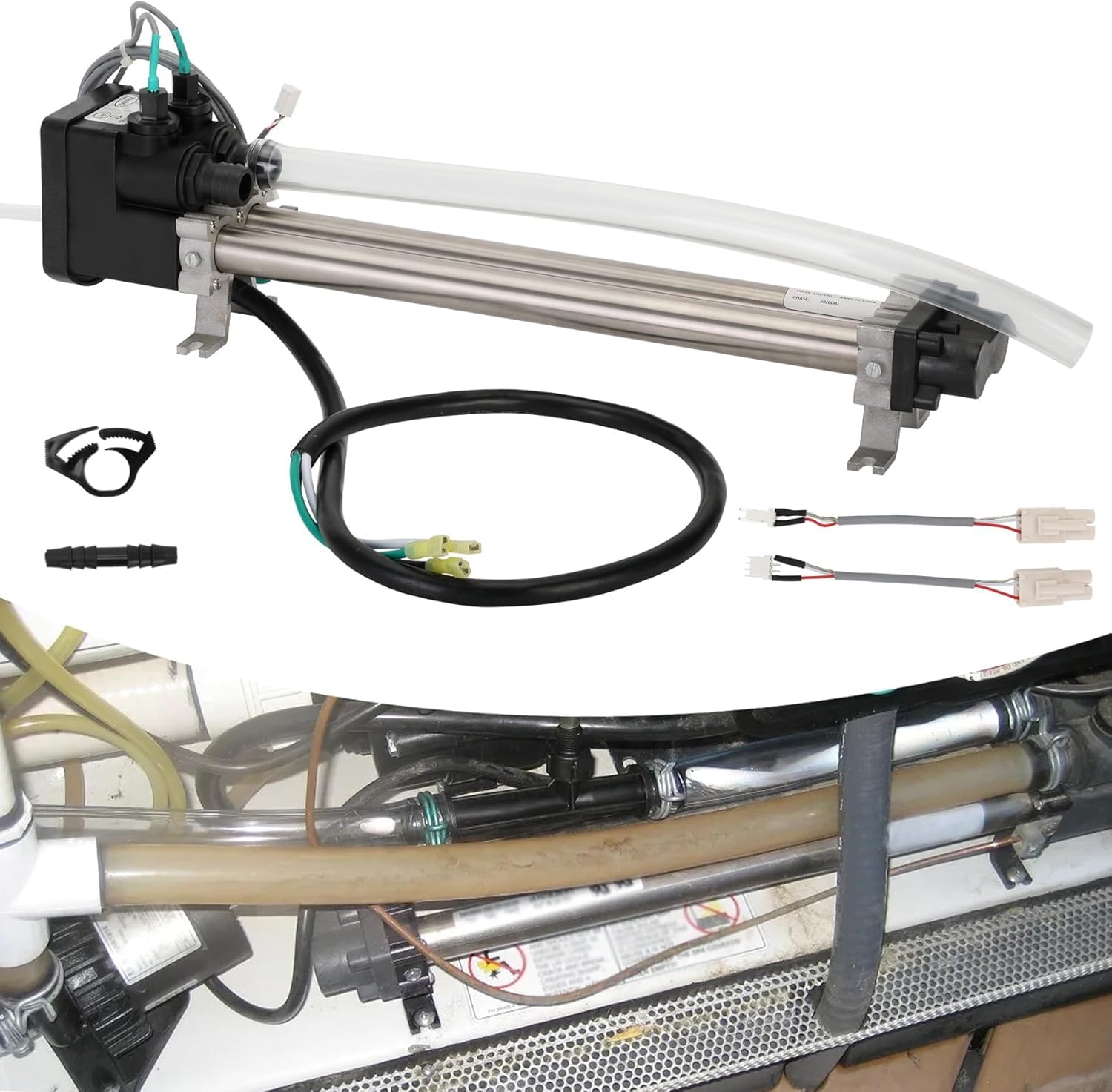 4kw 26-C3160-2S Double-Barrel Low-Flow Heater, 73791 Heater for Watkins/Hot Spring/Tiger River/Hot Spot/Caldera/Laing tri-Bend Hot Tubs, 1.0/4.0KW 120/240 Volt, Replace C3160-2S, 73039