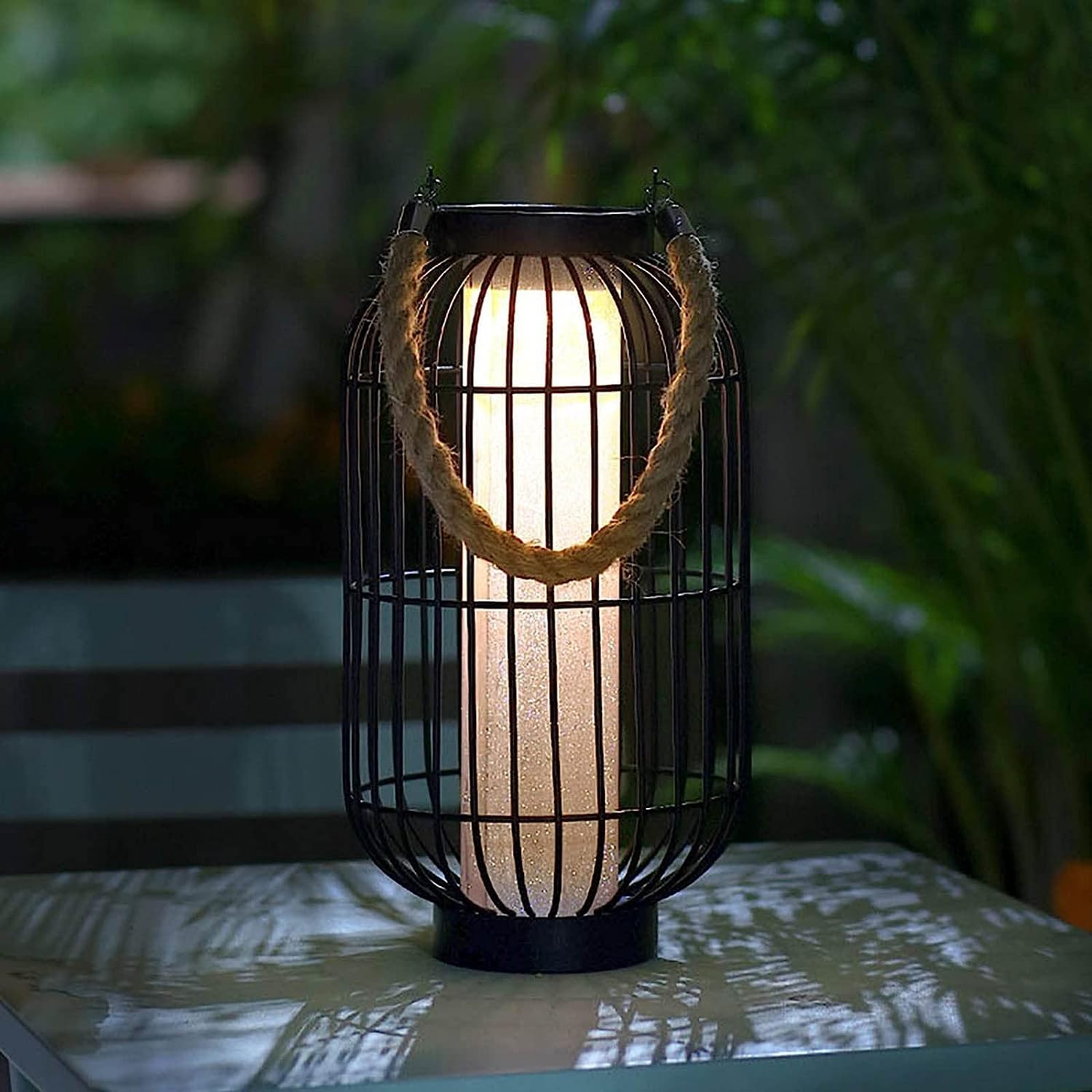 Solarlaterne für den Außenbereich, hängende Solar-Tischleuchten, LED-Gartenleuchten, Retro-Metall-Hängelampe, wasserdicht, für Weg, Garten, Terrasse, Veranda, Rasen, Weg, Gehweg, dekorativ (Style1)