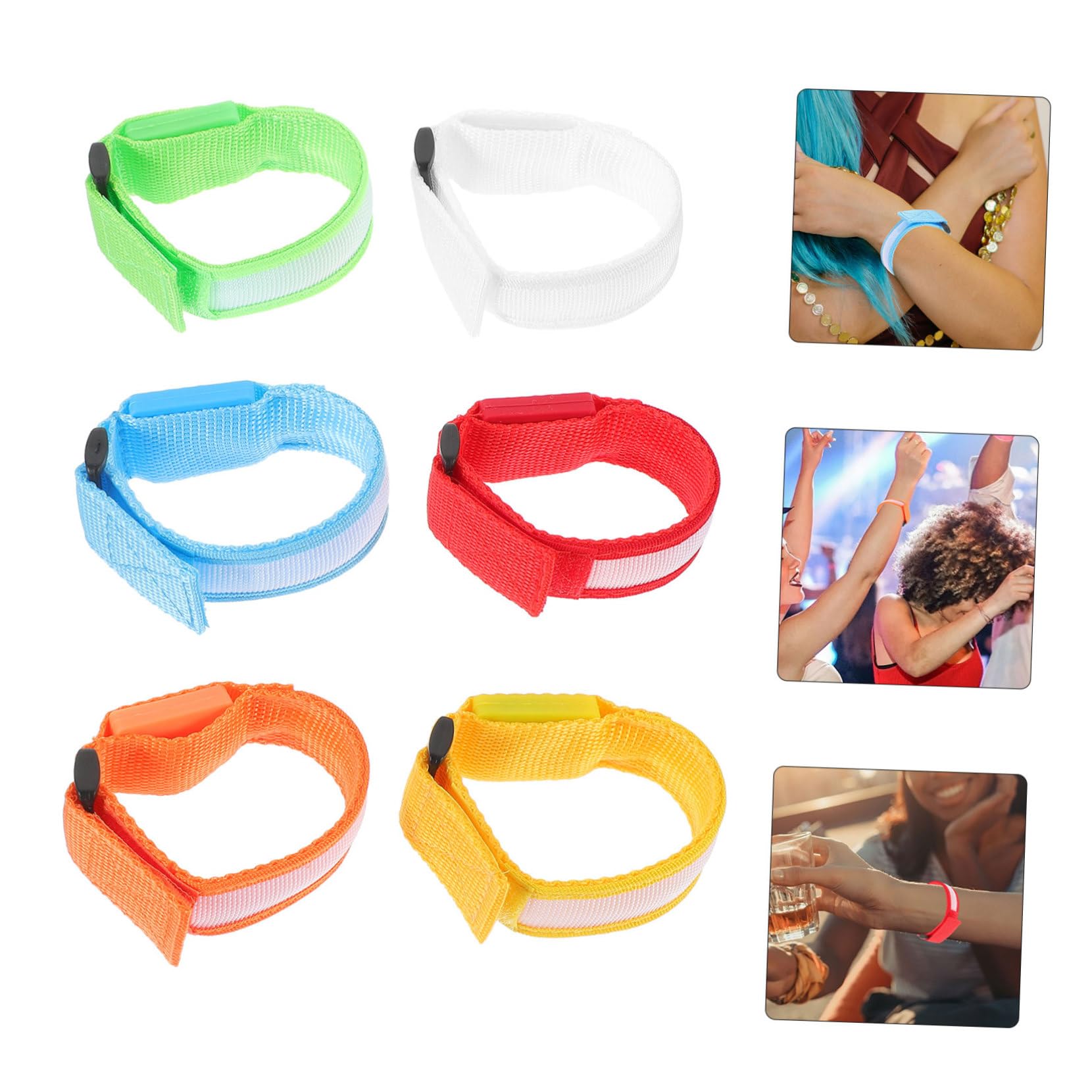 HEMOTON Data [ Set Da 6 Braccialetti Luminosi Led in Nylon, Cinture Da Polso Sportive Leggere Per Corsa Notturna e Attività All'aperto, Accessori Per Feste e Eventi