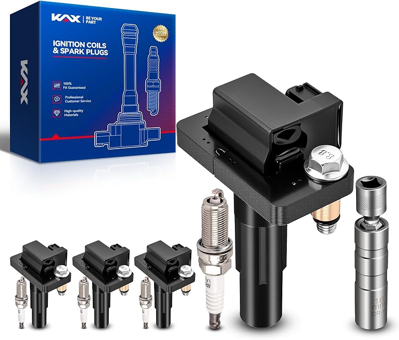 Kit de bobinas de ignição e velas KAX UF665 para Subaru Impreza 2.5T – 4 bobinas e 4 velas