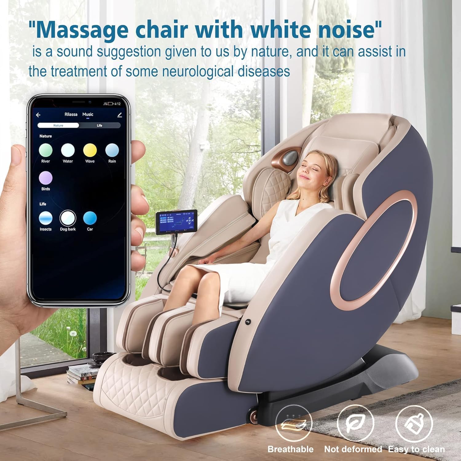 OWAYS 3D Massage Chair, SL-Track Full Body Shiatsu Massage Chair Recliner with Yoga Stretching, Anion, Zero Gravity Massager, Heating and Foot Roller