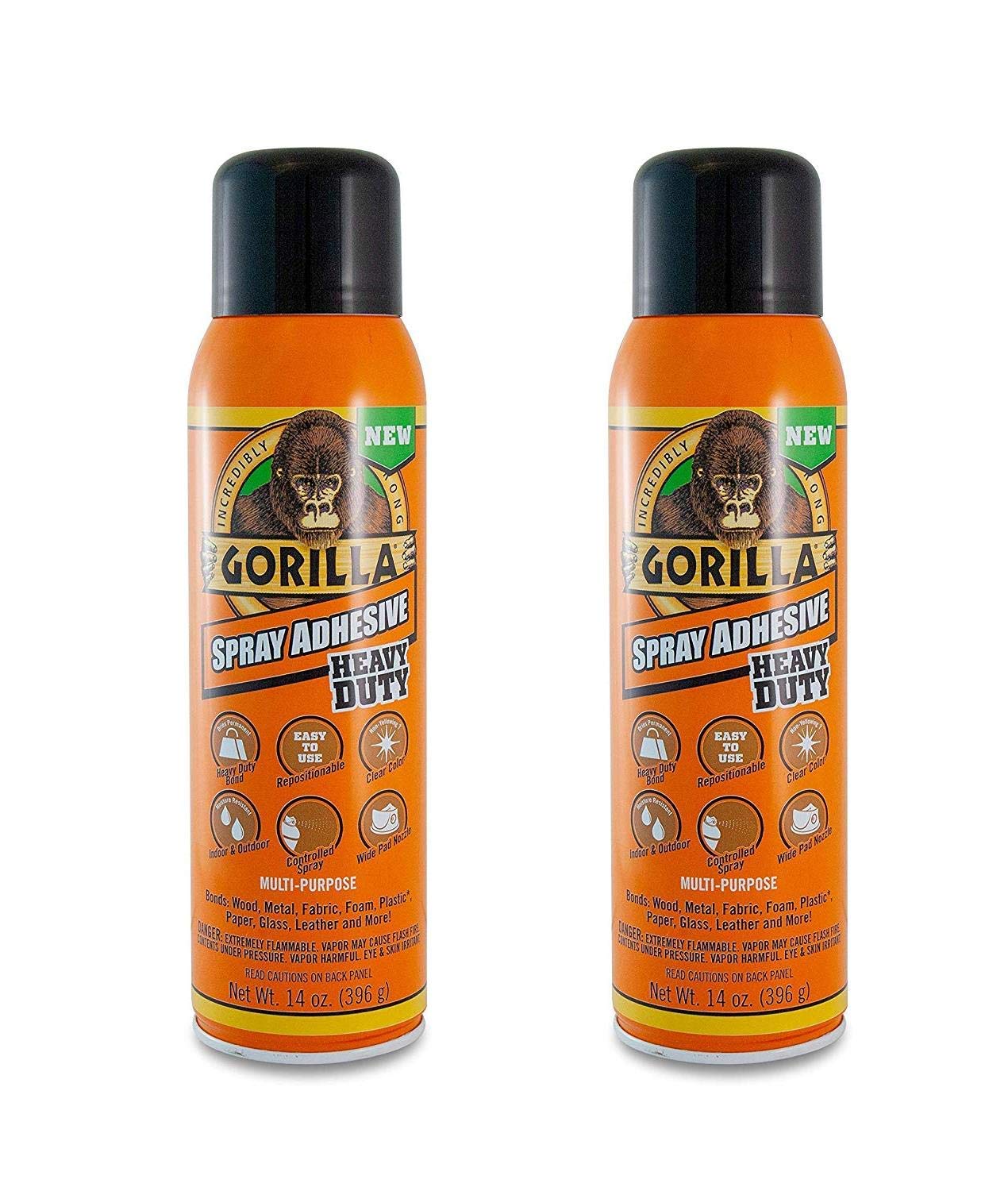 Gorilla Heavy Duty Spray Adhesive, Multipurpose and Repositionable, 14 Ounce, Clear (?wo ?ack)