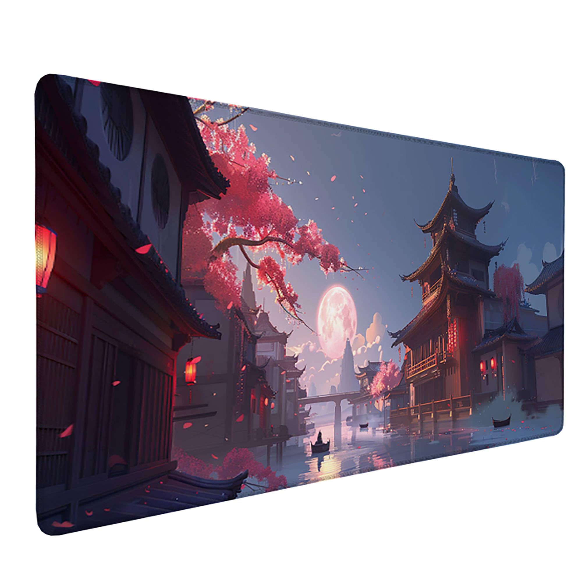 Różowa podkładka pod mysz XXL, podkładka na biurko, 1200 x 600 cm, szyte krawędzie, podkładka pod mysz, gumowa podstawa, stary budynek, podkładka pod mysz, stabilna przyczepność na gładkich