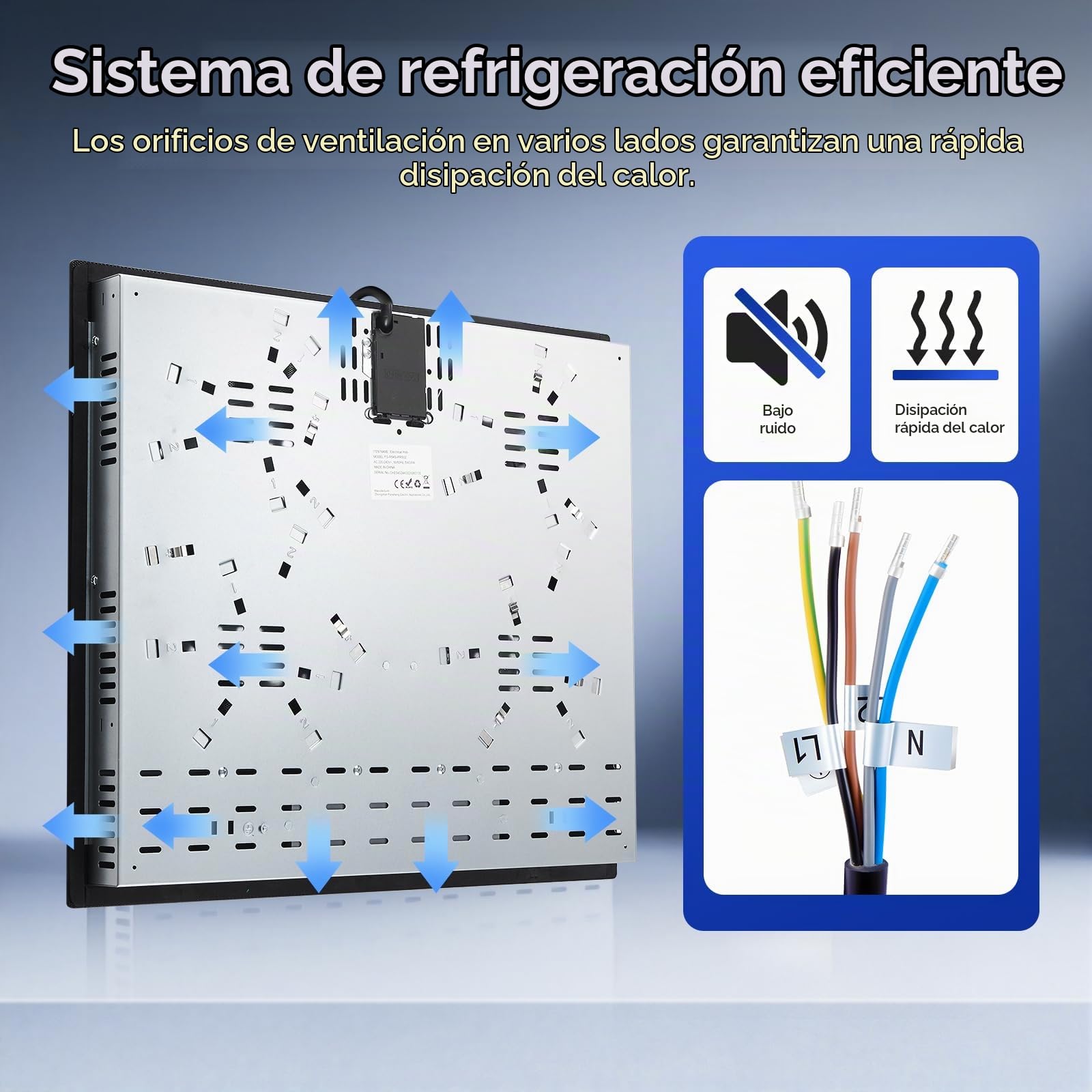 Placa Vitroceramica 3 fuegos 60cm, Control Táctil, 5400W con 9 ajustes de potencia, Temporizador 99 min, Vitrocerámica Eléctrica Negra, Para todas las ollas y sartenes
