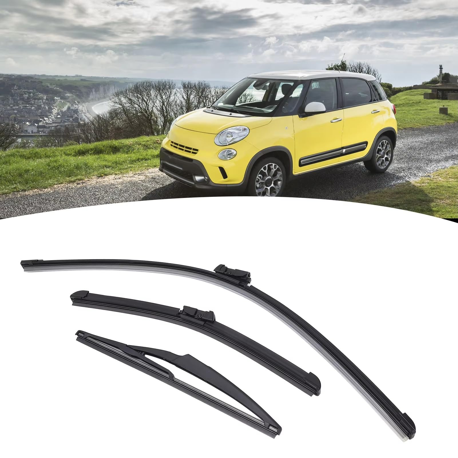tergicristalli per Auto Compatibile con Fiat per 500 500C 500L 2009 2010 2011 2012 2013 2014-2023 Spazzole Tergicristallo per Parabrezza Anteriore E Posteriore Spazzole per Pioggia