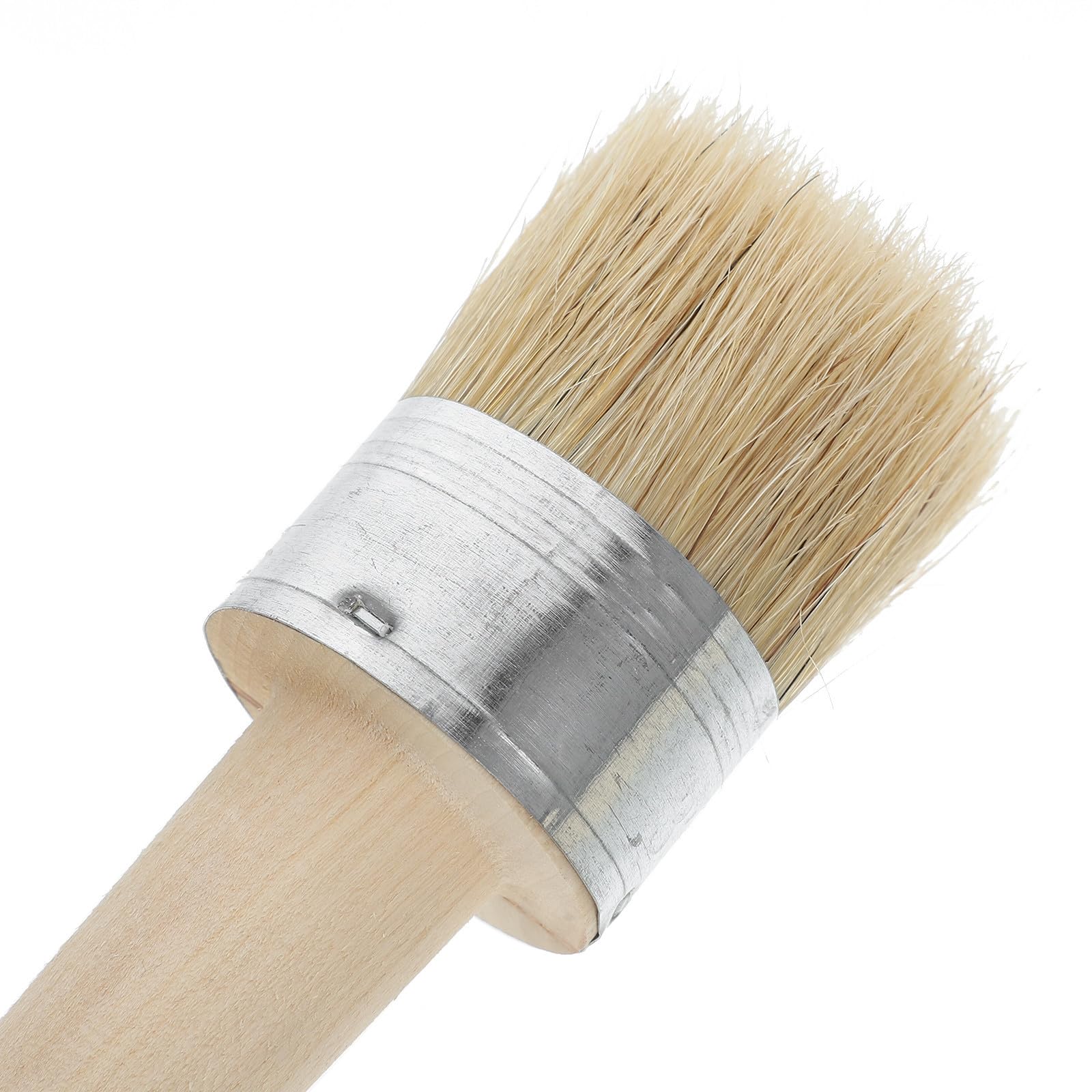 Set de 5 Pinceles Redondos para Pintar Mango Largo de Madera y Cerdas Naturales, Ideales para Proyectos Artísticos y Renovación del Hogar
