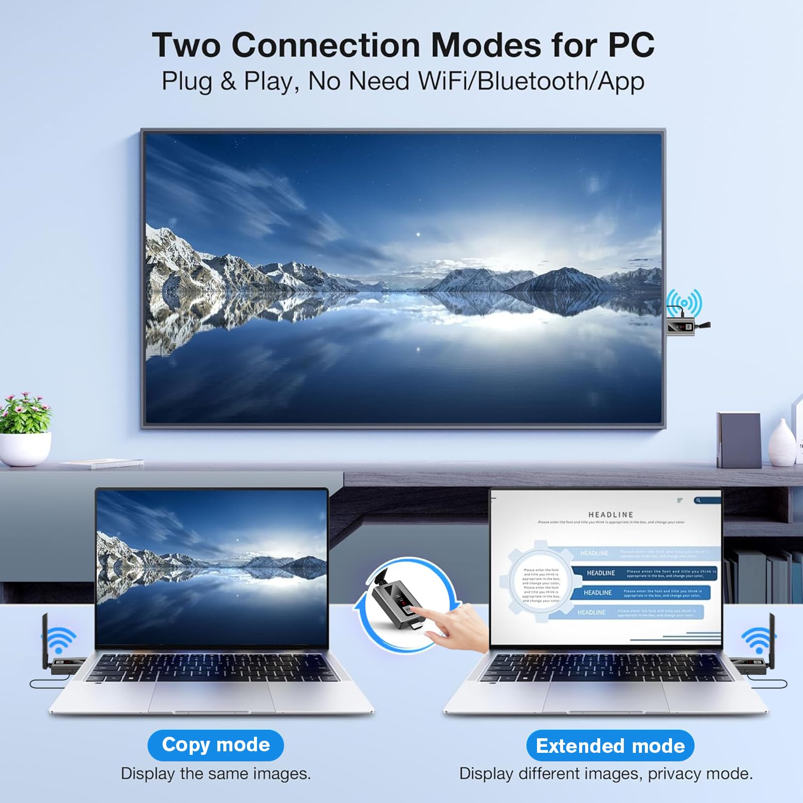 Récepteurs et émetteurs HDMI sans fil améliorés avec écran LED, jusqu'à 6 RX, Plug & Play 4K/1080p Sortie HD 5,8 GHz pour TV Box, ordinateur portable, projecteur, appareil photo vers