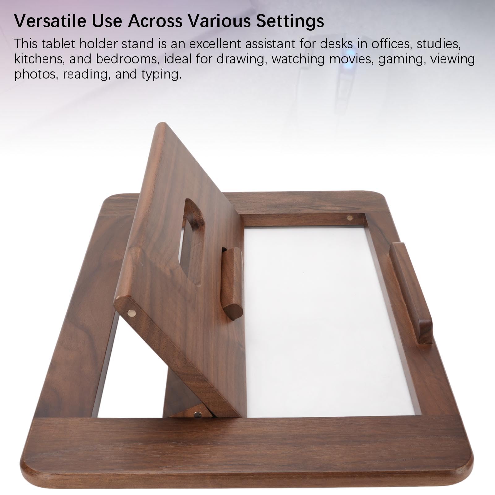 Cocoarm Supporto Pieghevole per Tablet in Legno di Noce, Porta Tablet con 2 Impostazioni di Angolazione, for Casa Ufficio Studio Lettura