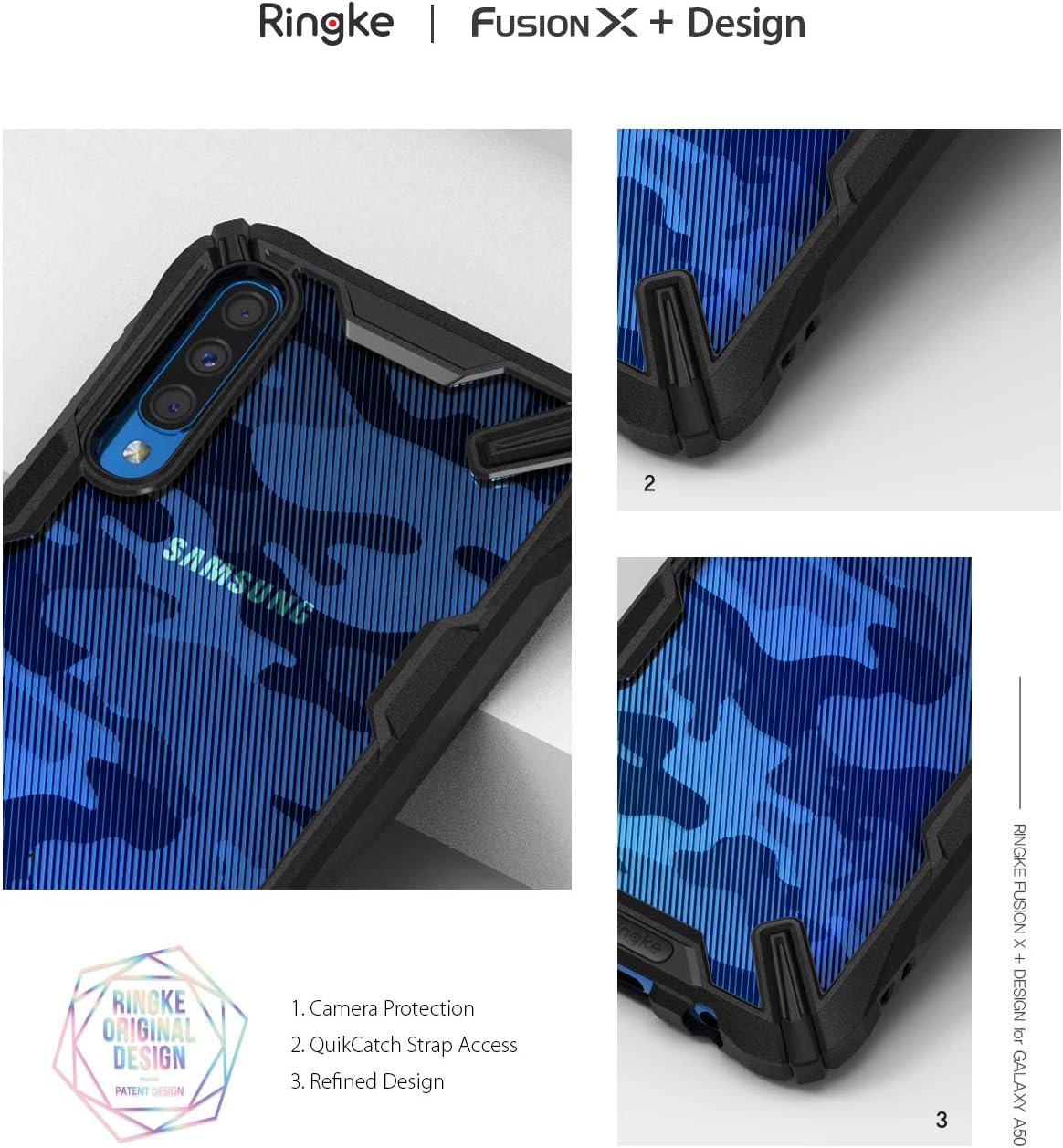 Ringke Fusion X Design DDP Compatible with Galaxy A50 Case, Galaxy A50s Case, Galaxy A30s Case (6.4") 2019 - Camo Black