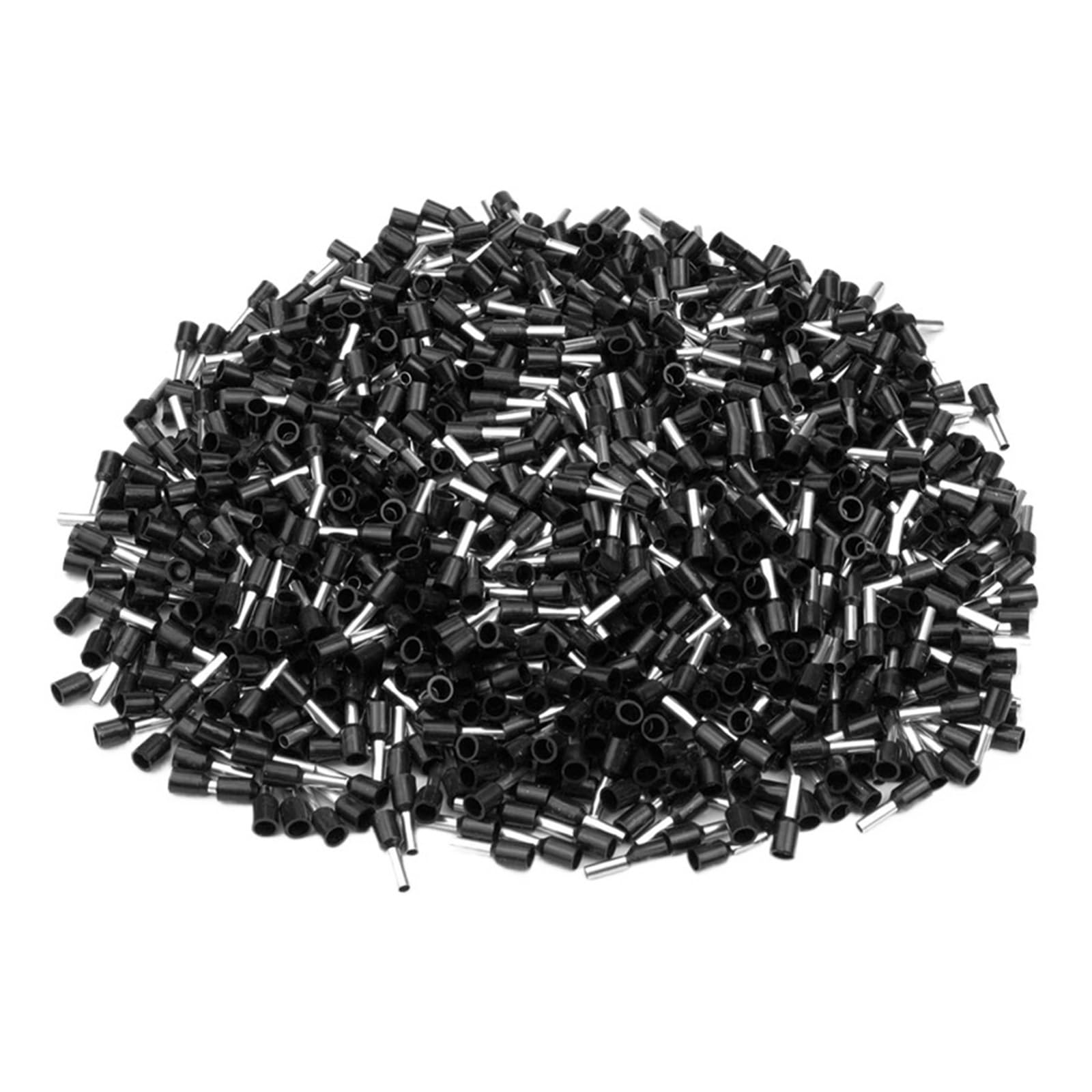 JCUIyon 1000PCS Insulated Wire Copper Crimp Connectors Cord Pin End Terminals AWG 0.5mm 0.75mm 1mm 1.5mm 2.5mm(Black,E1008)