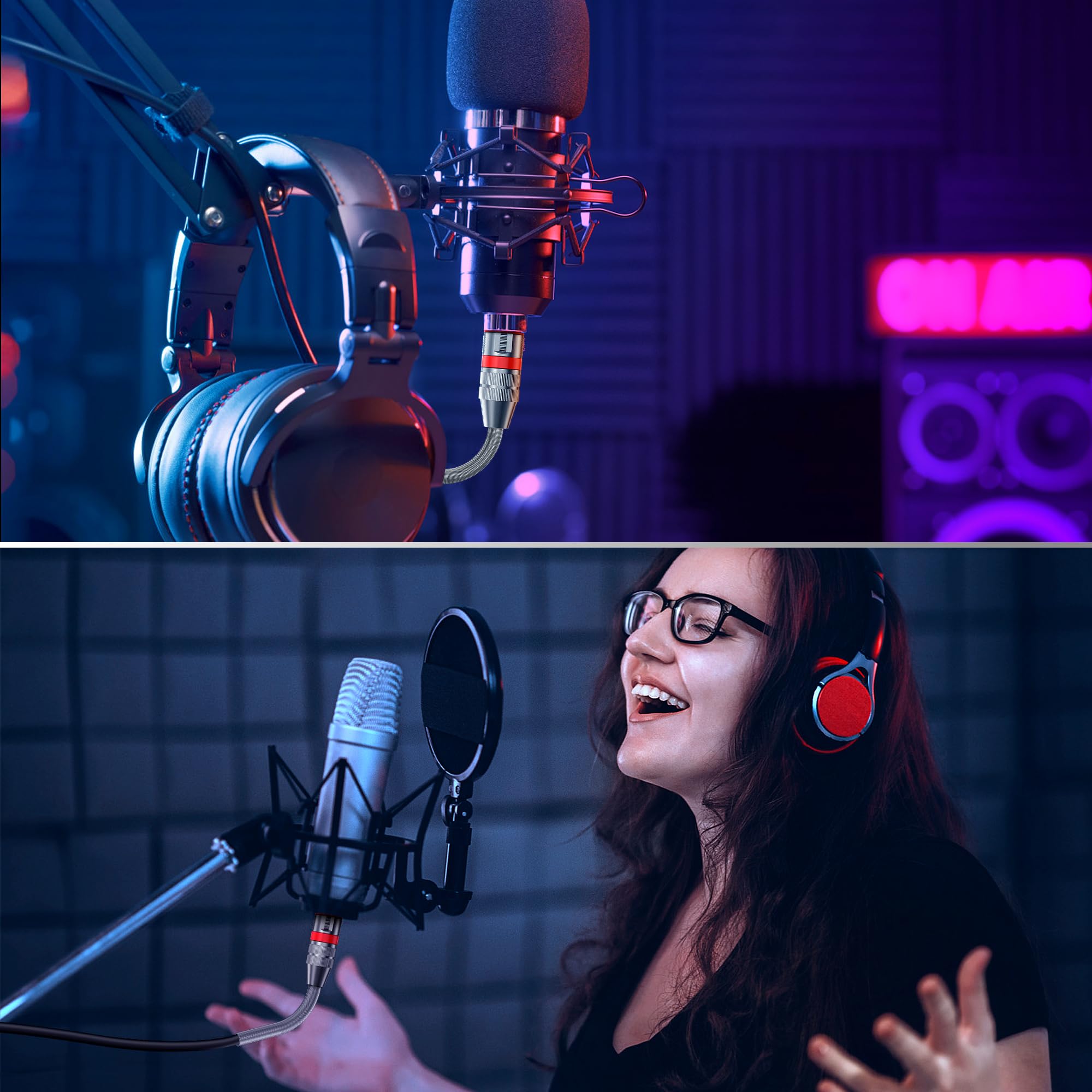 Cavi XLR 50FT/16M 2 confezioni, cavo per microfono bilanciato di alta qualità per impieghi gravosi con connettore per cavo per microfono XLR maschio-femmina a 3 pin compatibile con microfoni, mixer