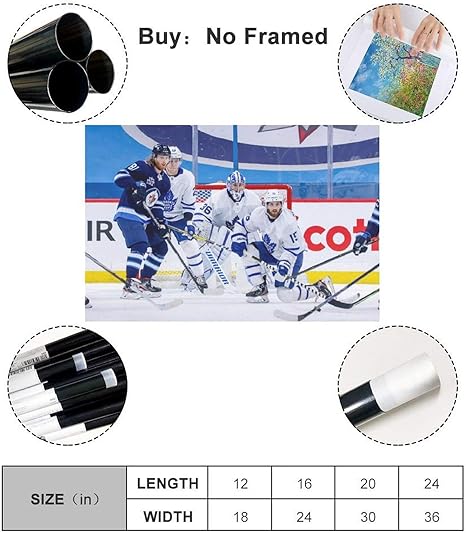 Amazon Com Ice Hockey Stick Winnipeg Jets Vs Toronto Maple Leafs Poster Wall Art Poster Scroll Canvas Painting Picture Living Room Decor Home Framed Unframed 20 30inch 50 75cm Posters Prints