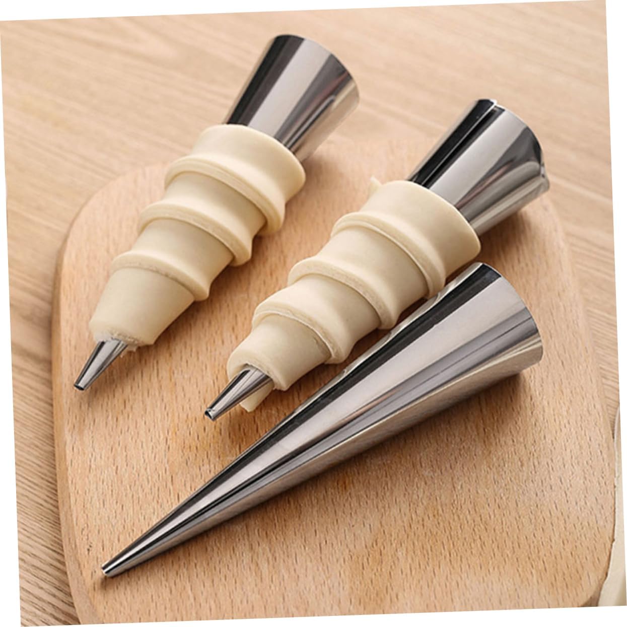 Mikinona 10pcs Croissant Tubes Cone Maker Tubular Moulds Horn Molds Stainless Steel Storage Friendly