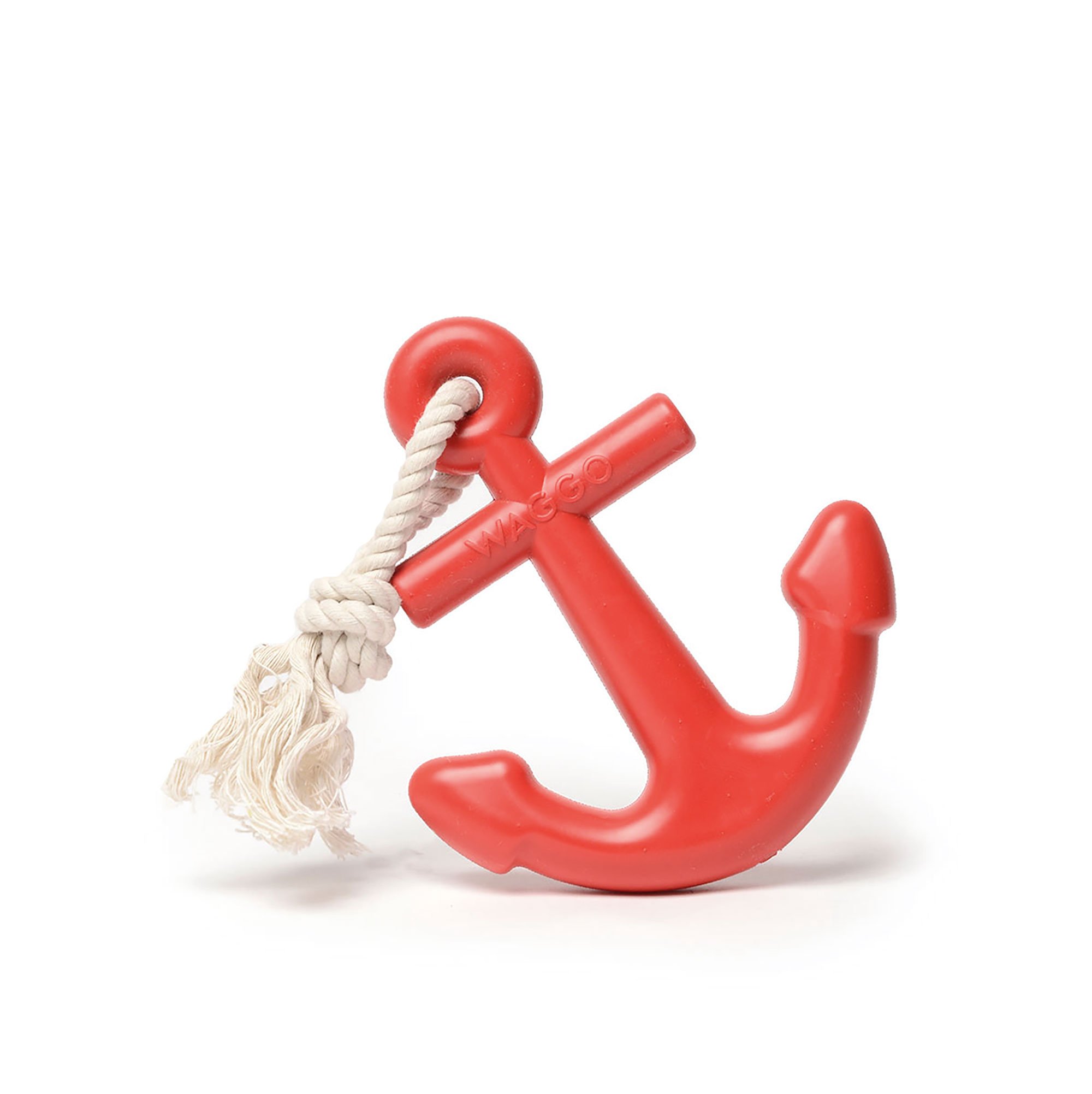 Waggo Anchors Aweigh Rubber Dog Toy (Small) (Cherry)