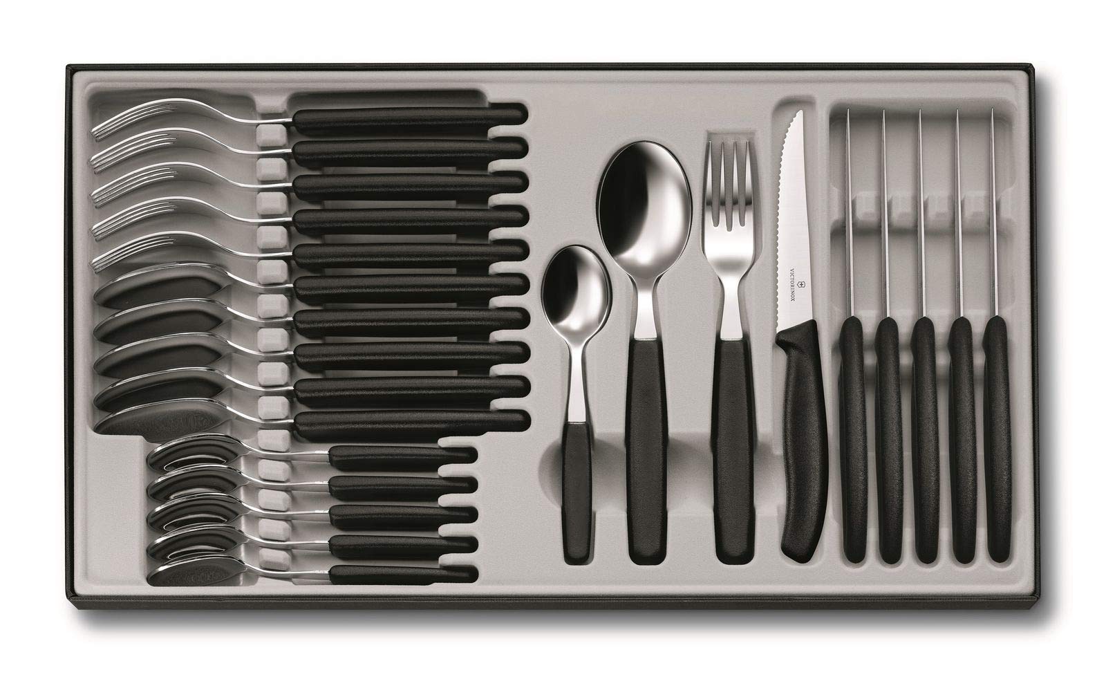 Ménagère Victorinox Classic 24 pièces : service de couverts de table noir pour 6 personnes