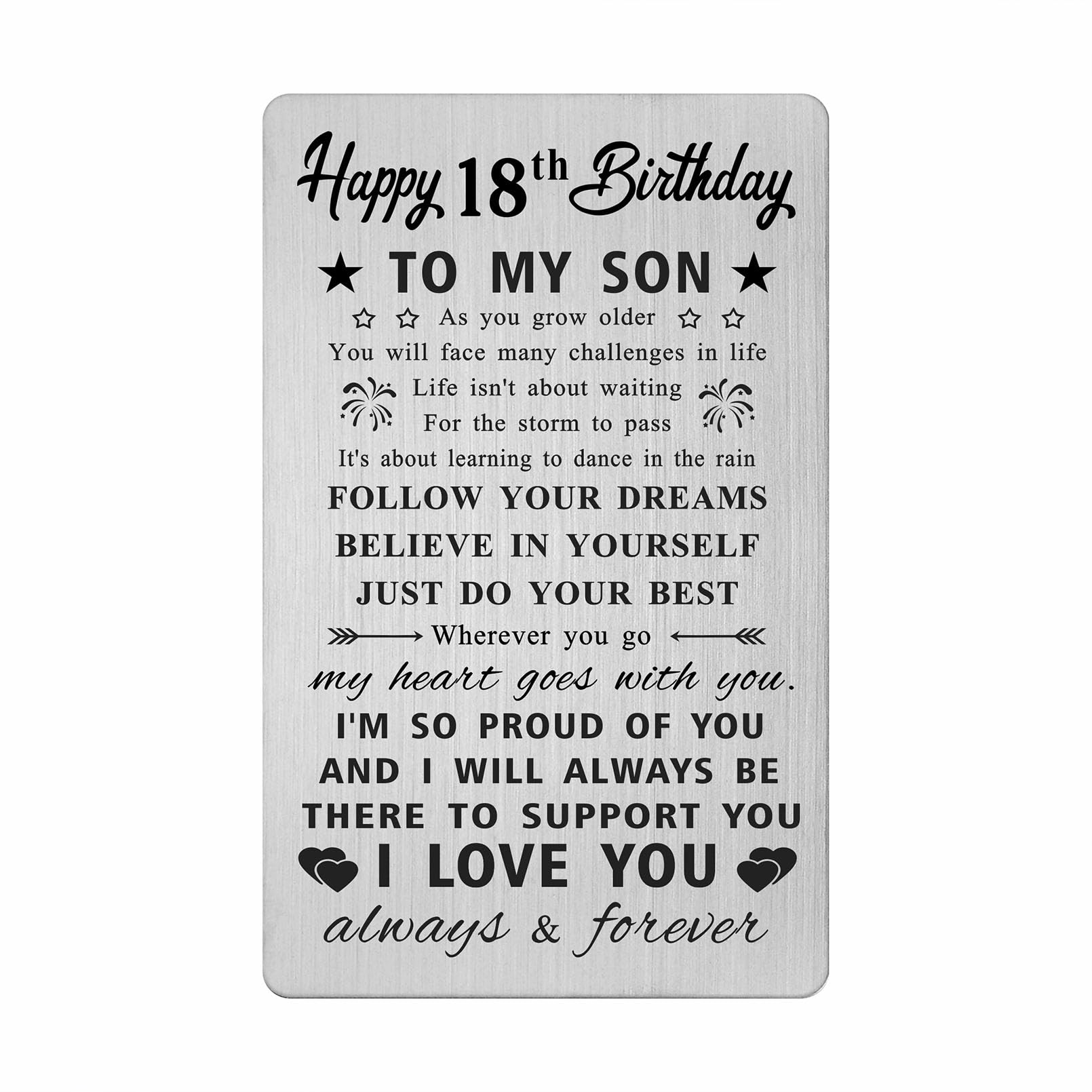 HYHYDHP Son 18th Birthday Card Gifts - 18th Birthday Card Son Adult - Son 18 Year Old Bday Wallet Card