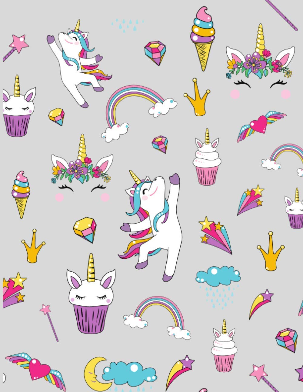 Zeszyt w linie: Unicorn, Zeszyt w Linie dla Dzieci: Zeszyt w Linie z Kropkami dla Dzieci,100 Stron, Idealny do nauki pisania literek i cyfr, Miękka ... Zeszyt do szkoły, Zeszyt do Kaligrafii,