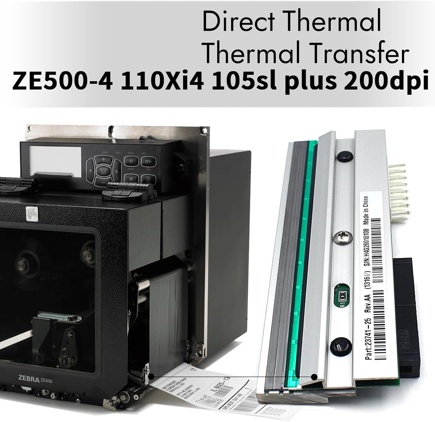 P1004230 New Printhead for Zebra ZE500-4 / 110Xi4 / 105SL Plus Thermal Printer OEM Replacement 203dpi