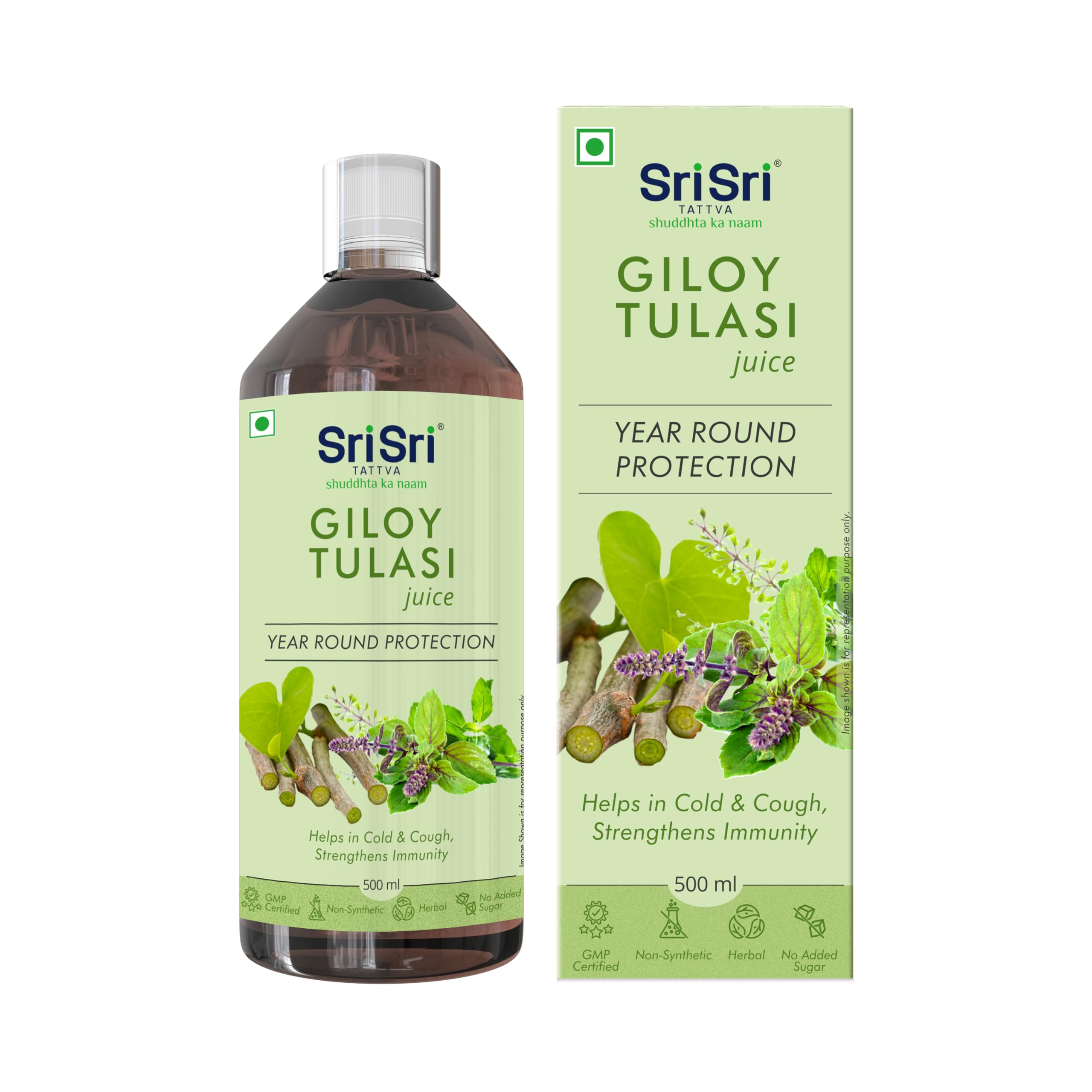 Sri Sri Tattva Giloy Tulasi Juice | Herbal Juice | No sugar added | Non-Synthetic, 500ml (B08P25Z9JJ) Amazon Price History, Amazon Price Tracker