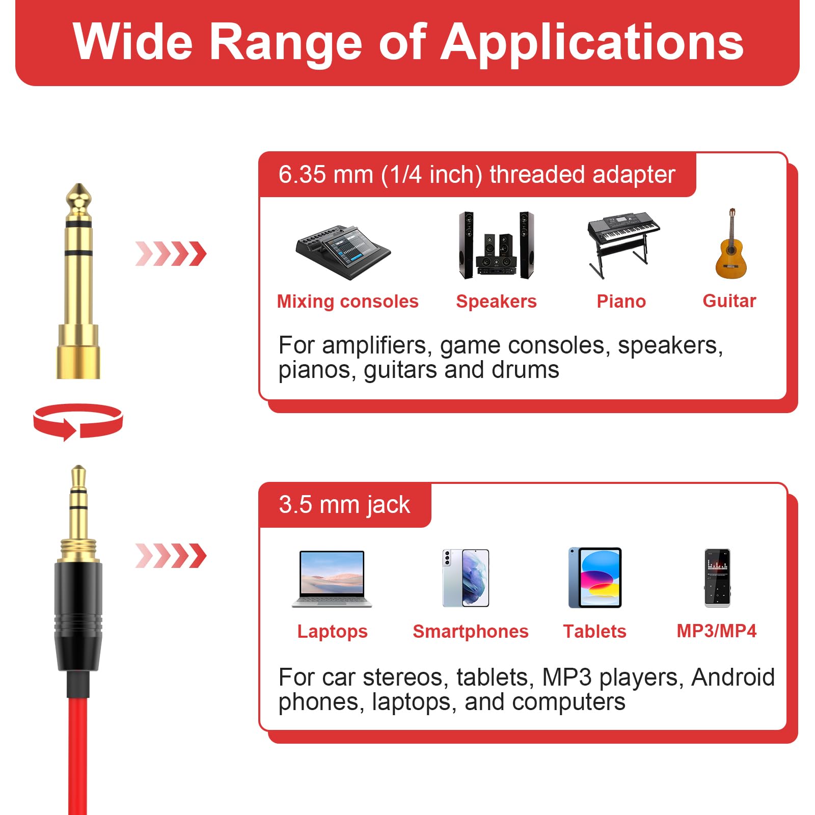 QC45 - Cable de audio en espiral compatible con auriculares Bose QuietComfort, QuietComfort Ultra, QC45, QC35, QC35 II, QC25, NC700, cable auxiliar de 2,5 mm a 3,5 mm con adaptador de 6,35 mm