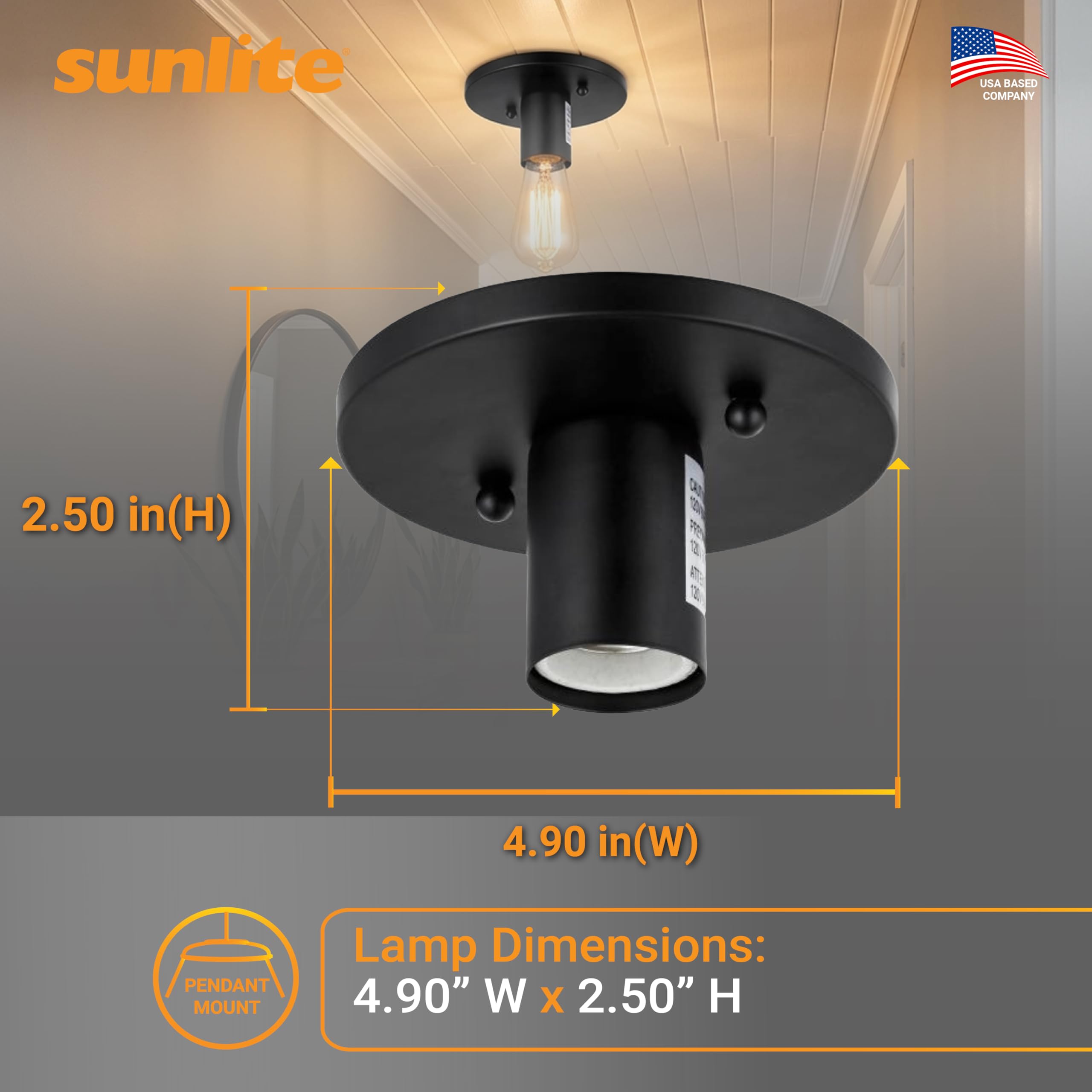 Sunlite Black Lamp Holder - 6 Pack, ETL Listed -3