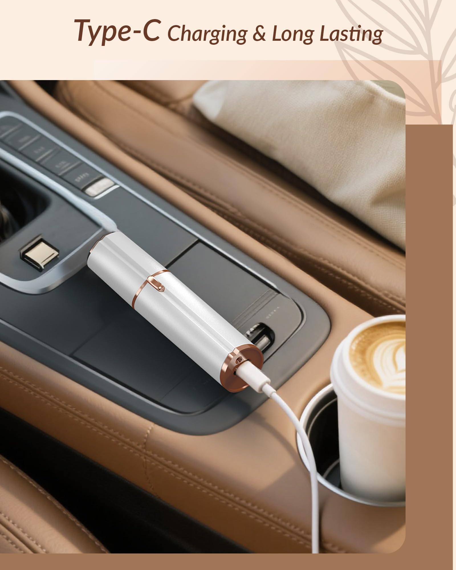 Facial Hair Removal for Women: Painless Rechargeable Face Shaver Electric Hair Remover Device for Peach Fuzz Upper Lip Chin (White)