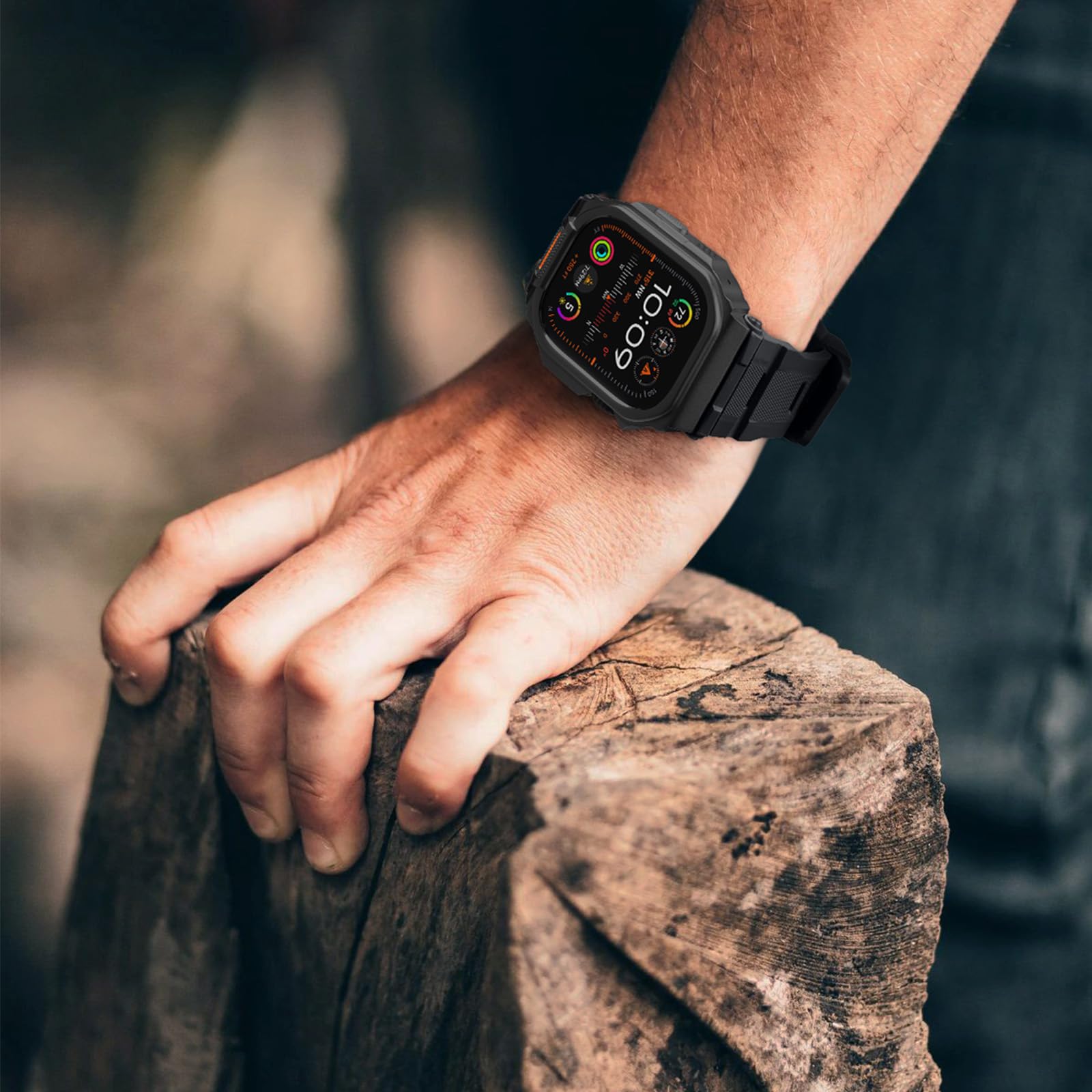 Bandletic Schutzhülle mit Armband Kompatibel mit Apple Watch 49mm/46mm | Sportarmband Kompatibel mit Apple Watch Ultra 3/2/1(49mm,mit Displayschutzglas),Ersatzarmbänder für iWatch Series 11/10(46mm)