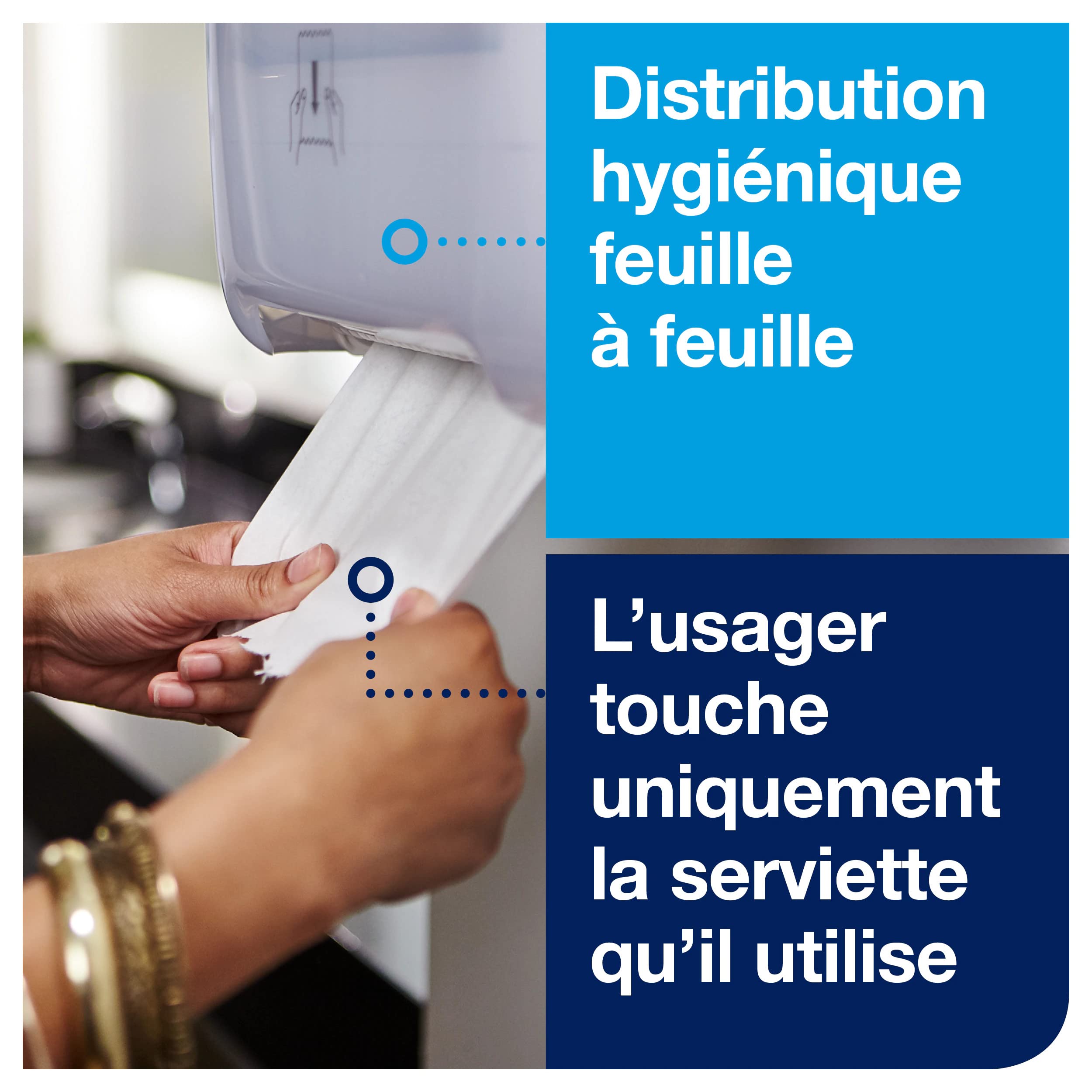 Tork Matic, Distributeur murale pour rouleau d'essuie-mains blanc H1, indicateur de recharge, gamme Elevation, 551000